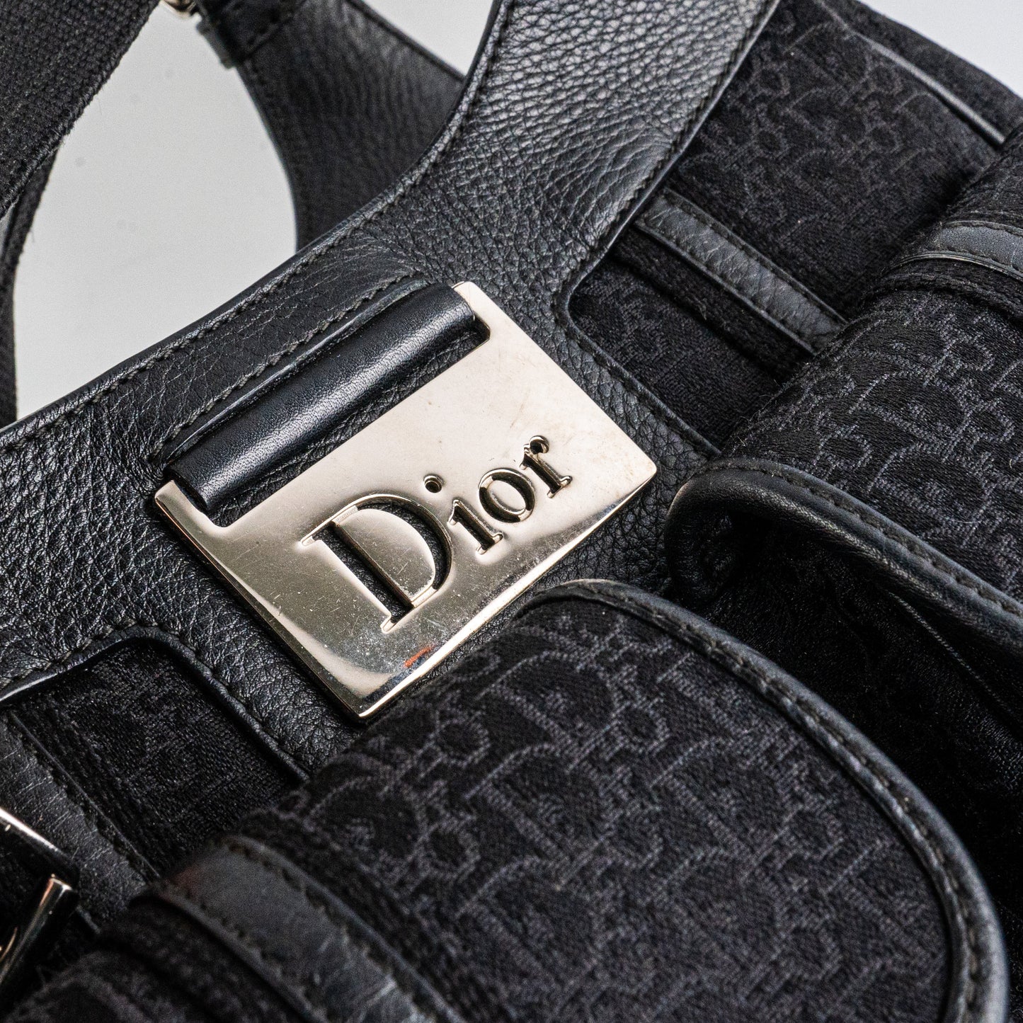Dior Christian Shoulder Bag Canvas Black