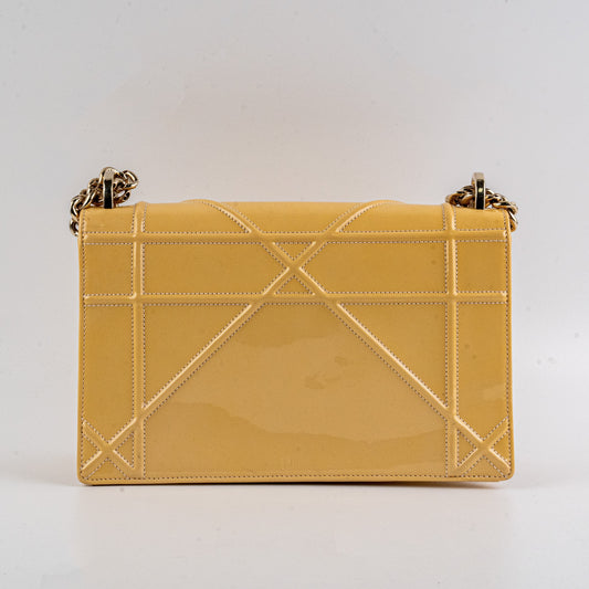 Dior Christian ama Shoulder Bag Patent Yellow Medium