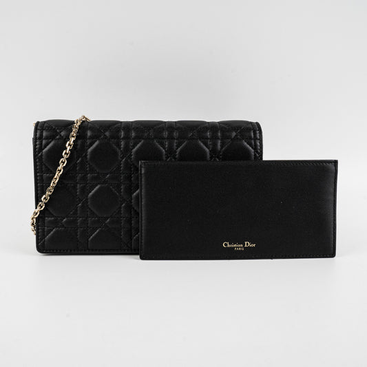 Dior Christian Lady Pouch Crossbody Bag Black