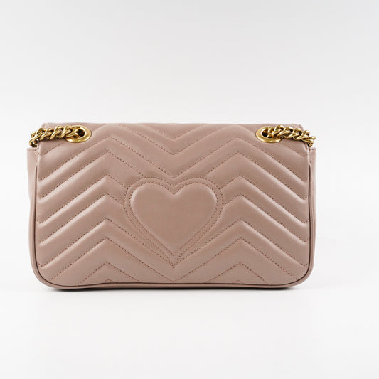 Gucci Marmont Dust Shoulder Bag Matelasse Pink