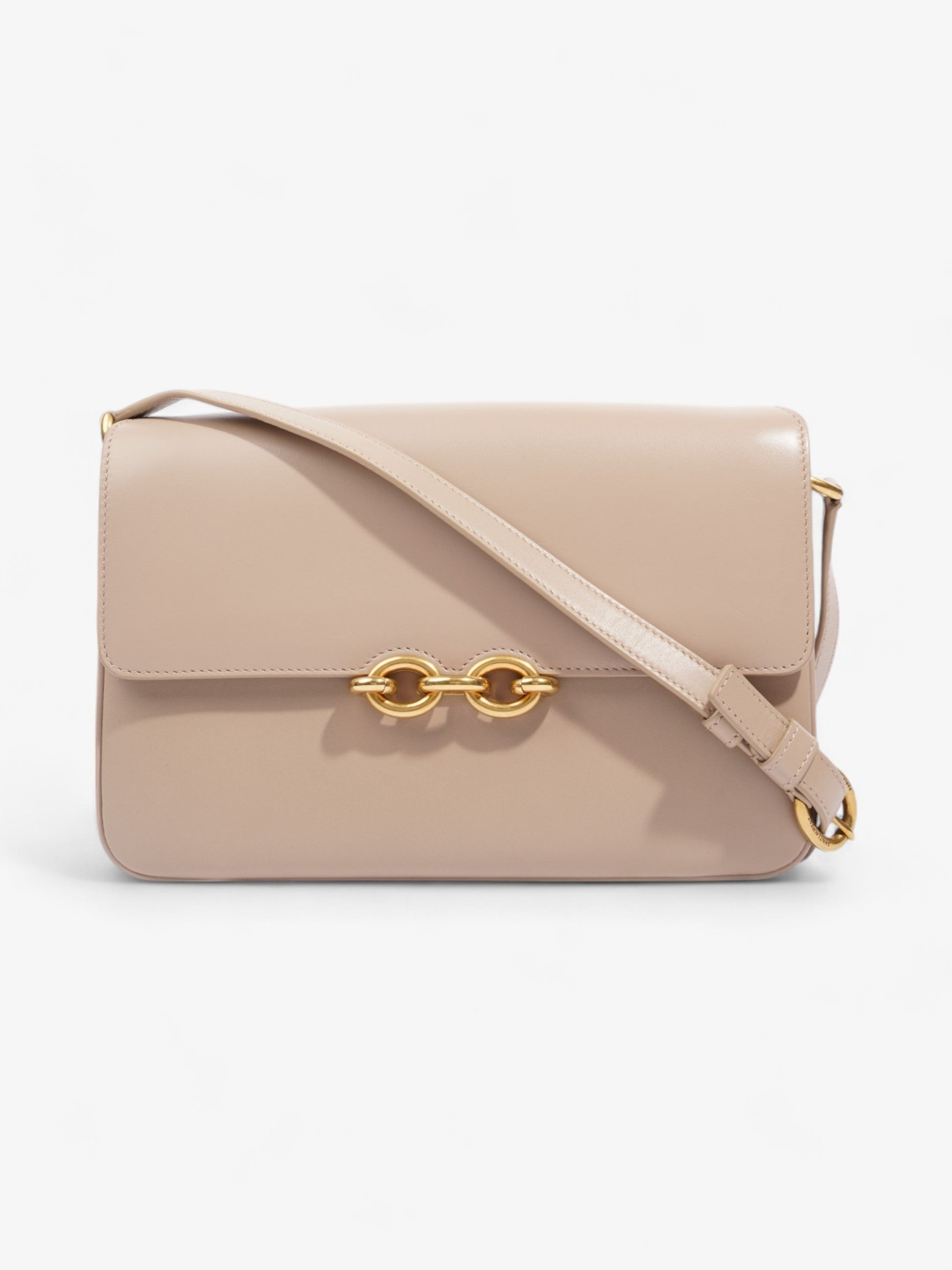 YSL Saint Laurent Le Maillon Shoulder Bag Leather Beige