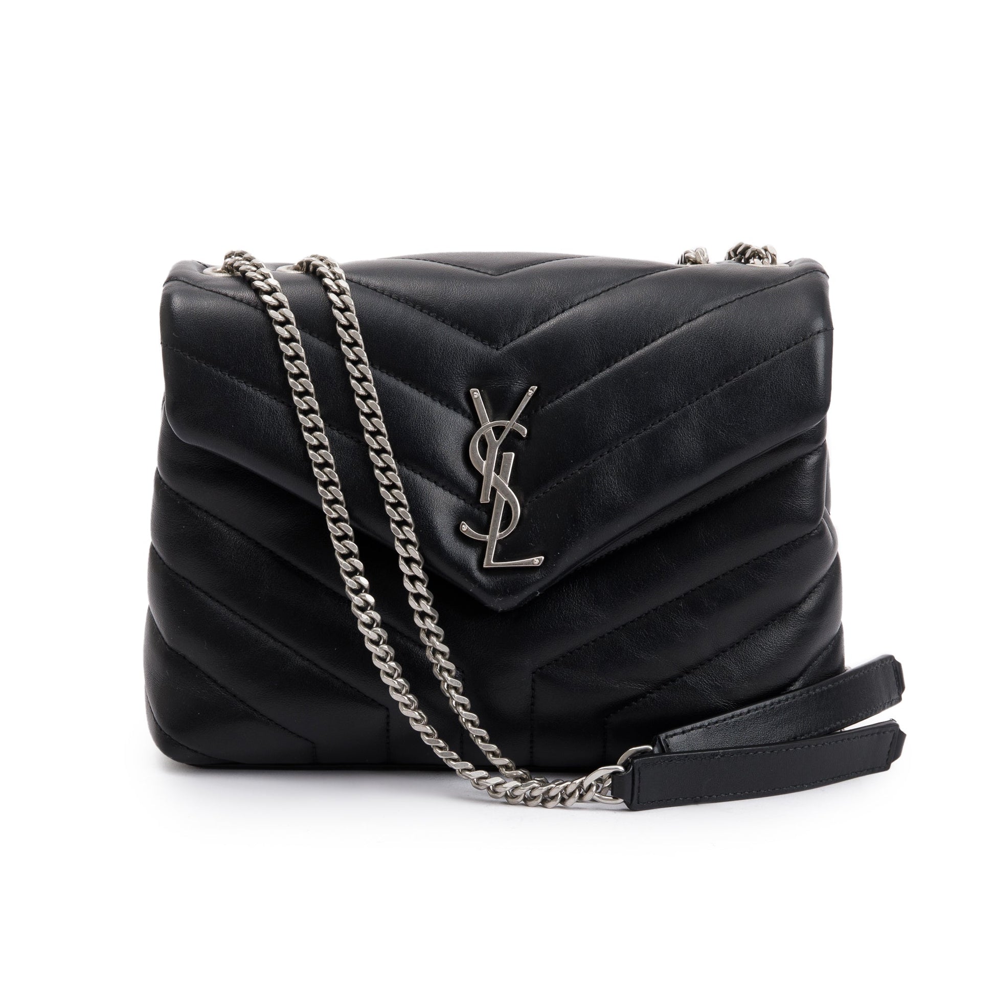 YSL Saint Laurent Small Loulou Chain Shoulder Bag Leather Quilted