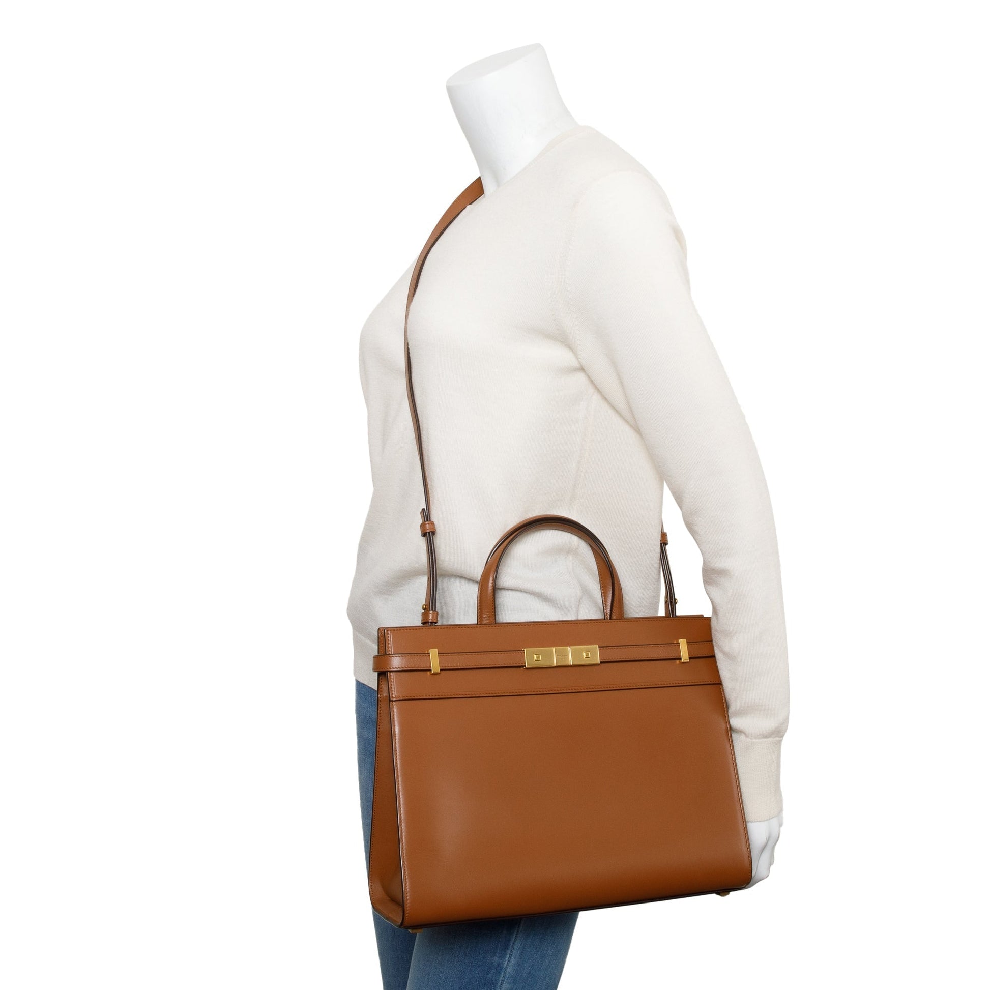 YSL Saint Laurent Manhattan Tote Bag Brown