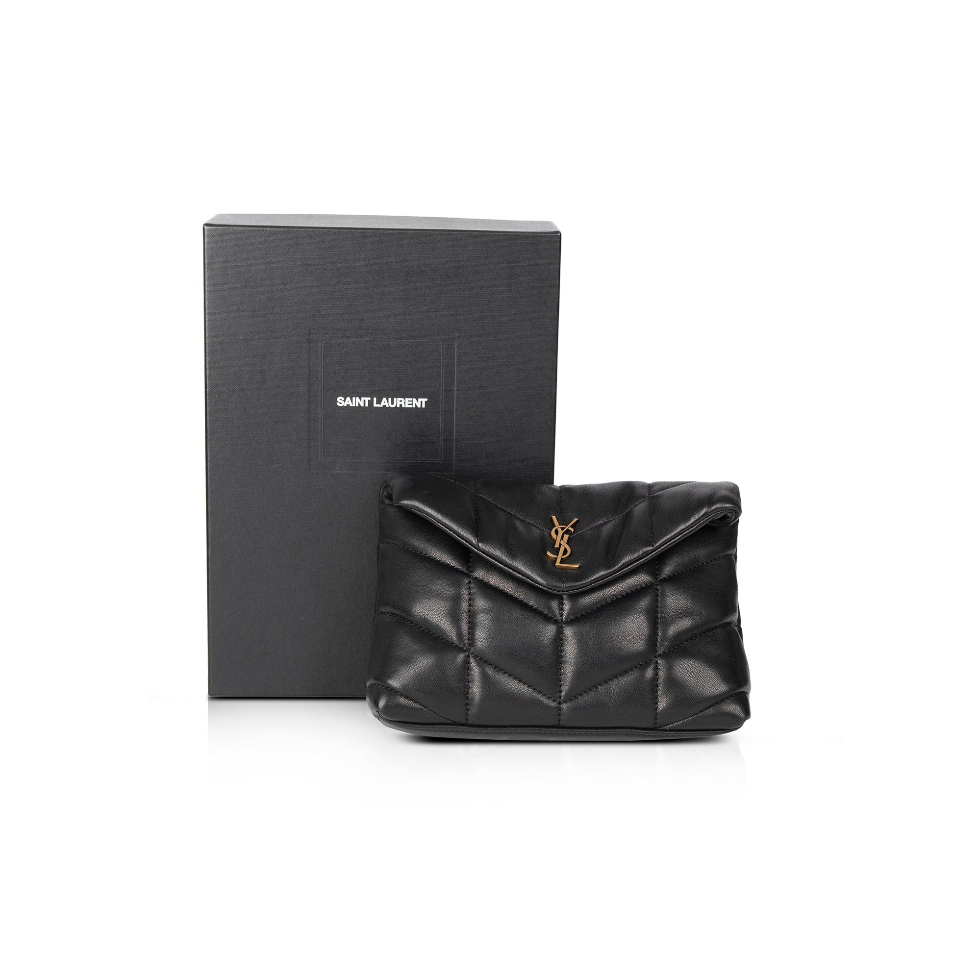YSL Saint Laurent Puffer Pouch Travel Bag Small