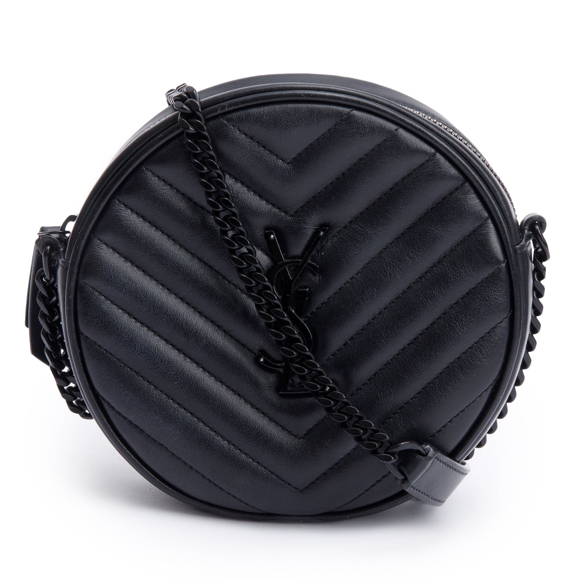 YSL Saint Laurent So Round Vinyle Camera Bag Leather Quilted Crossbody Bag