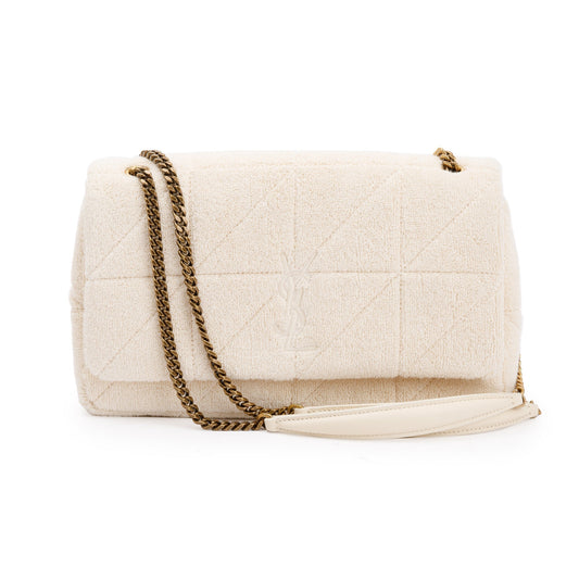 YSL Saint Laurent Terry Cloth Jamie Bag White Medium Travel Bag