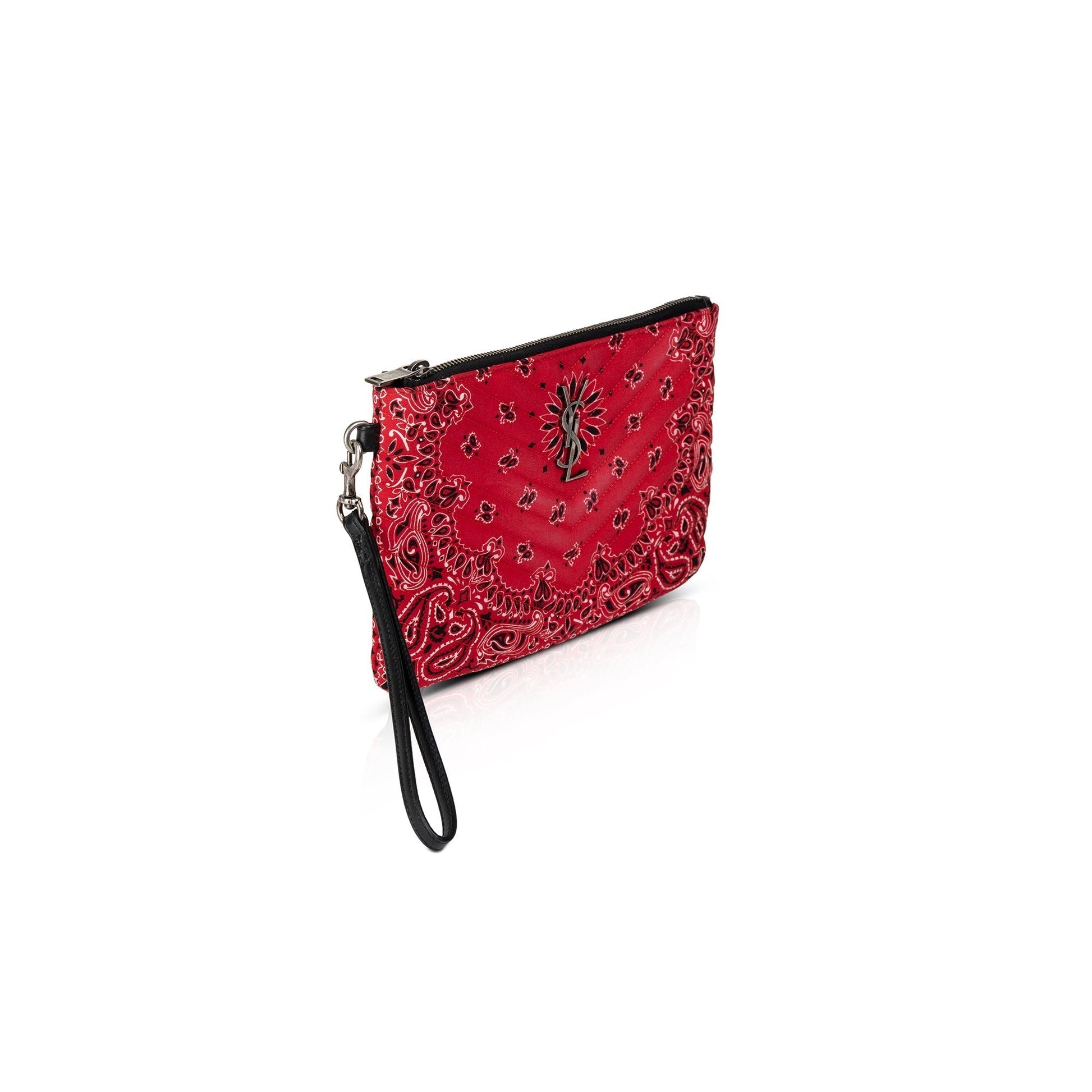 YSL Saint Laurent Bandana Wristlet Pouch Travel Bag