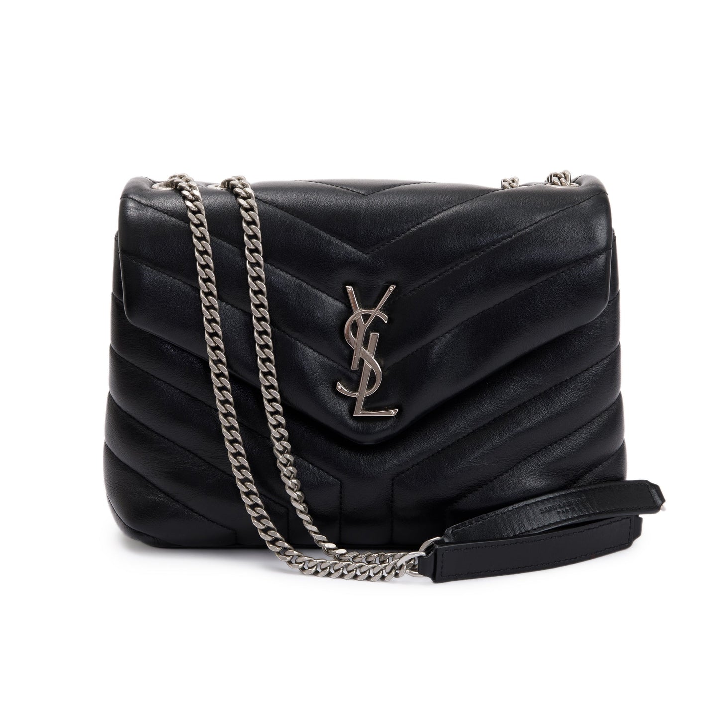 YSL Saint Laurent Chevron Small Loulou Shoulder Bag Leather Quilted