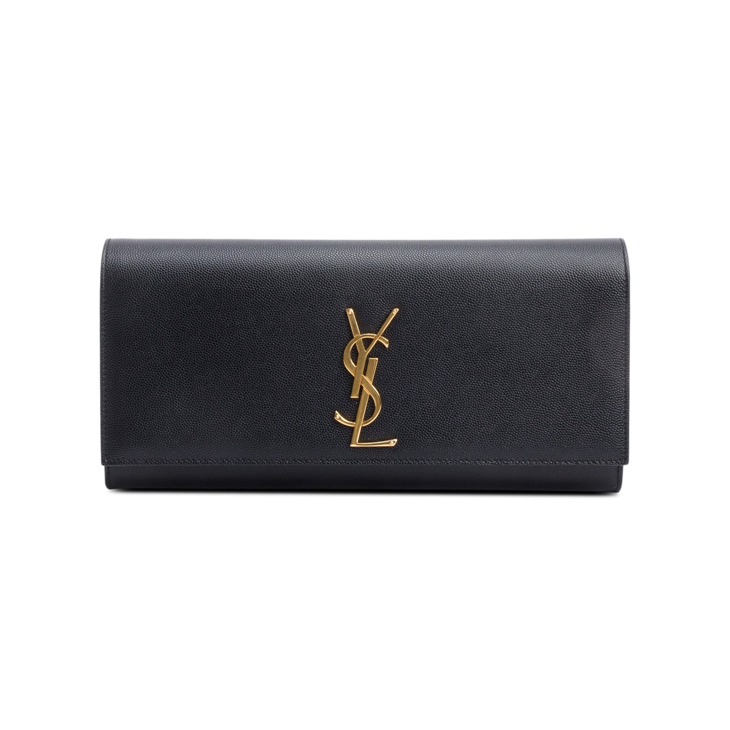 YSL Saint Laurent Grain De Poudre Cassandre Clutch Black Clutch Bag