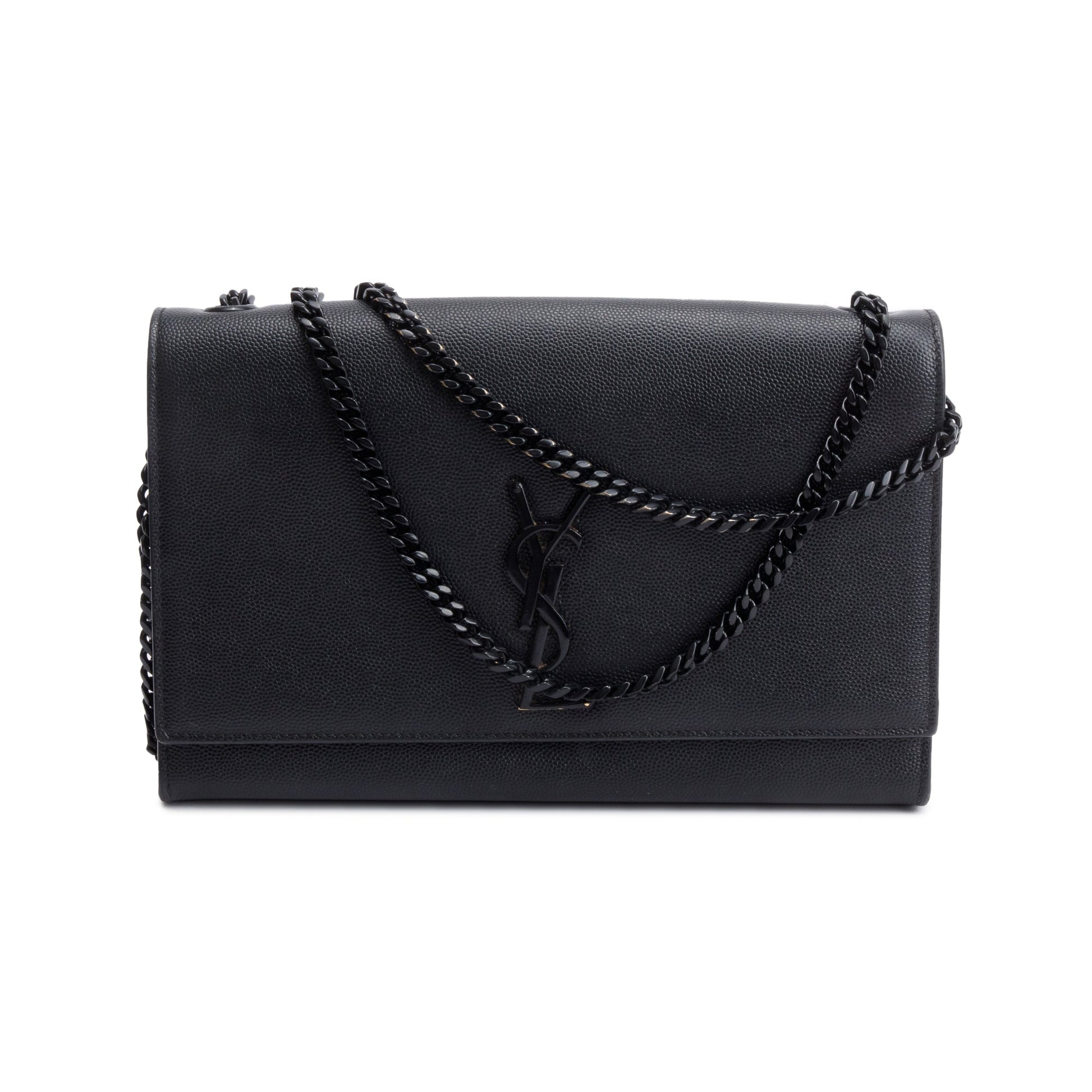 YSL Saint Laurent Grain De Poudre Medium Kate Chain Bag Leather Monogram Travel Bag