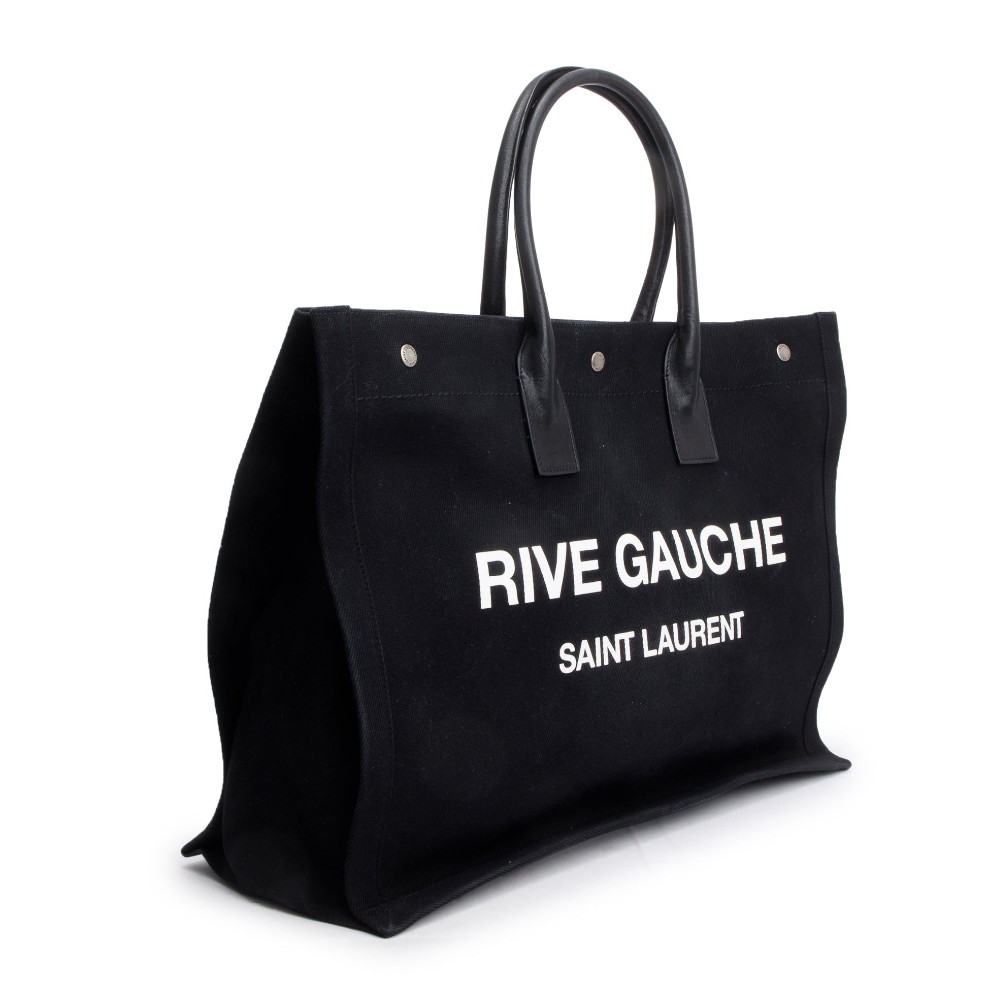 YSL Saint Laurent Rive Gauche Tote Canvas Black Tote Bag