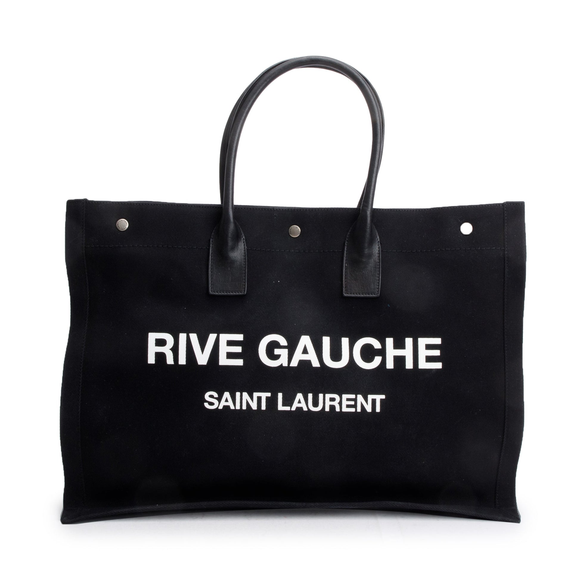 YSL Saint Laurent Rive Gauche Tote Canvas Black Tote Bag