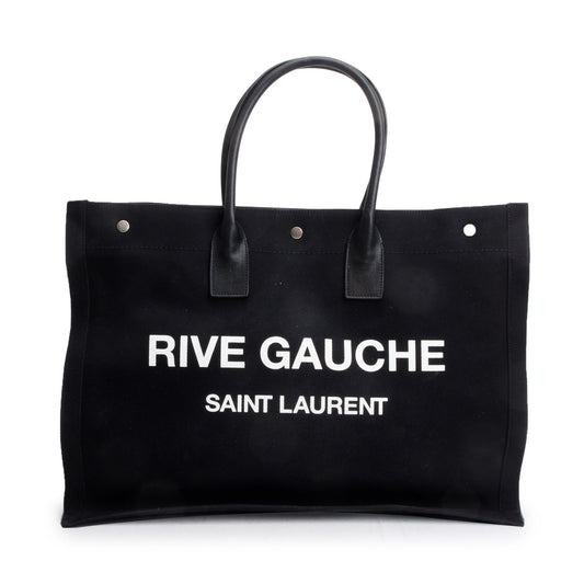 YSL Saint Laurent Rive Gauche Tote Canvas Black Tote Bag