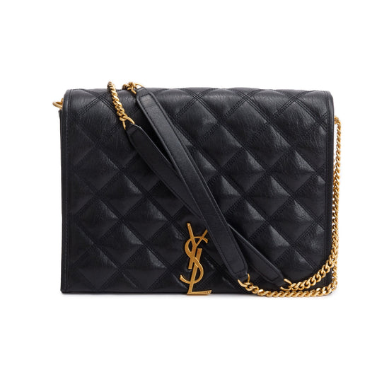 YSL Saint Laurent Small Becky Chain Bag Leather Quilted Travel Bag