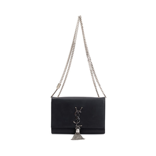 YSL Saint Laurent Smooth Calfskin Small Classic Kate Tassel Chain Leather Monogram Travel Bag