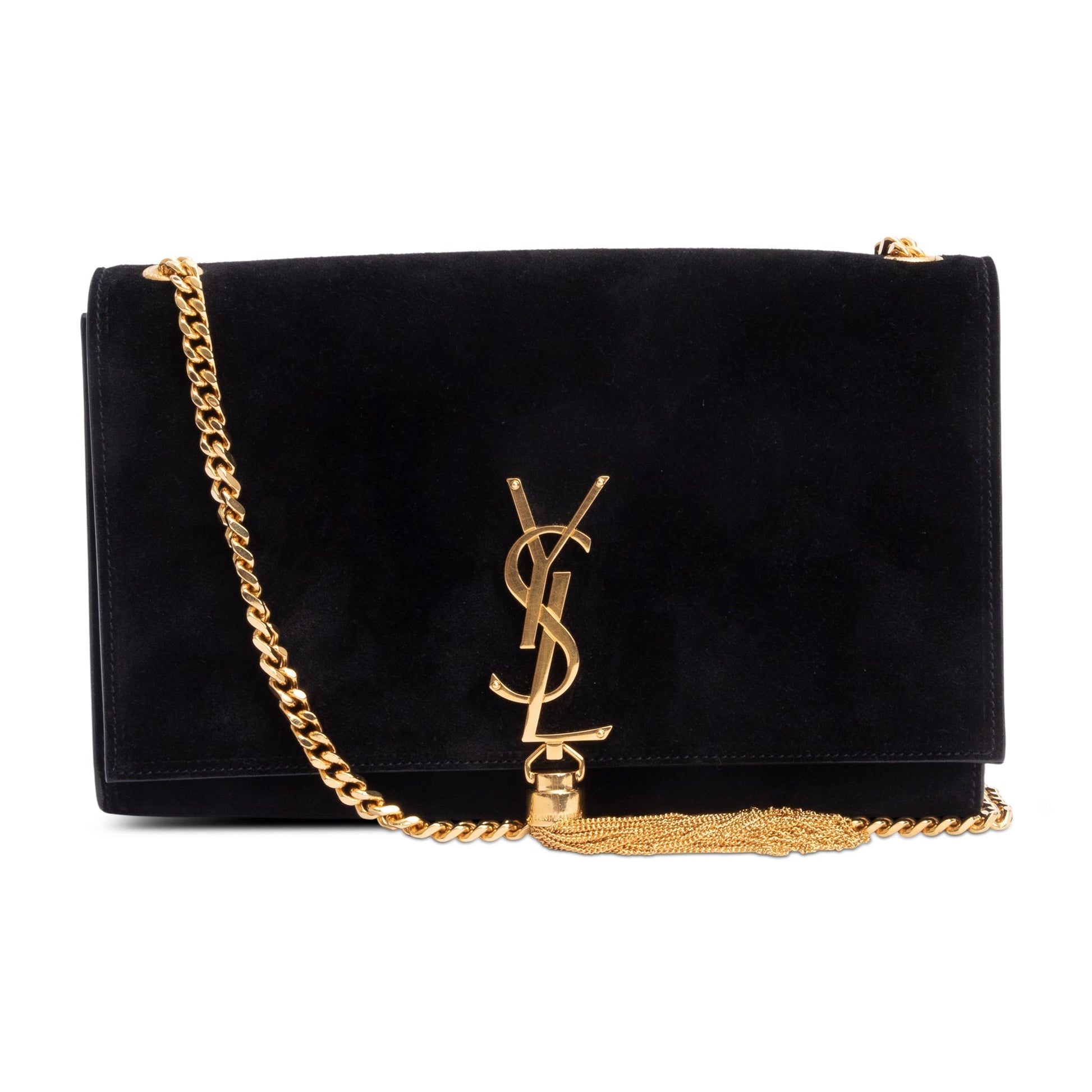 YSL Saint Laurent Medium Classic Kate Tassel Chain Bag Suede Monogram Travel Bag