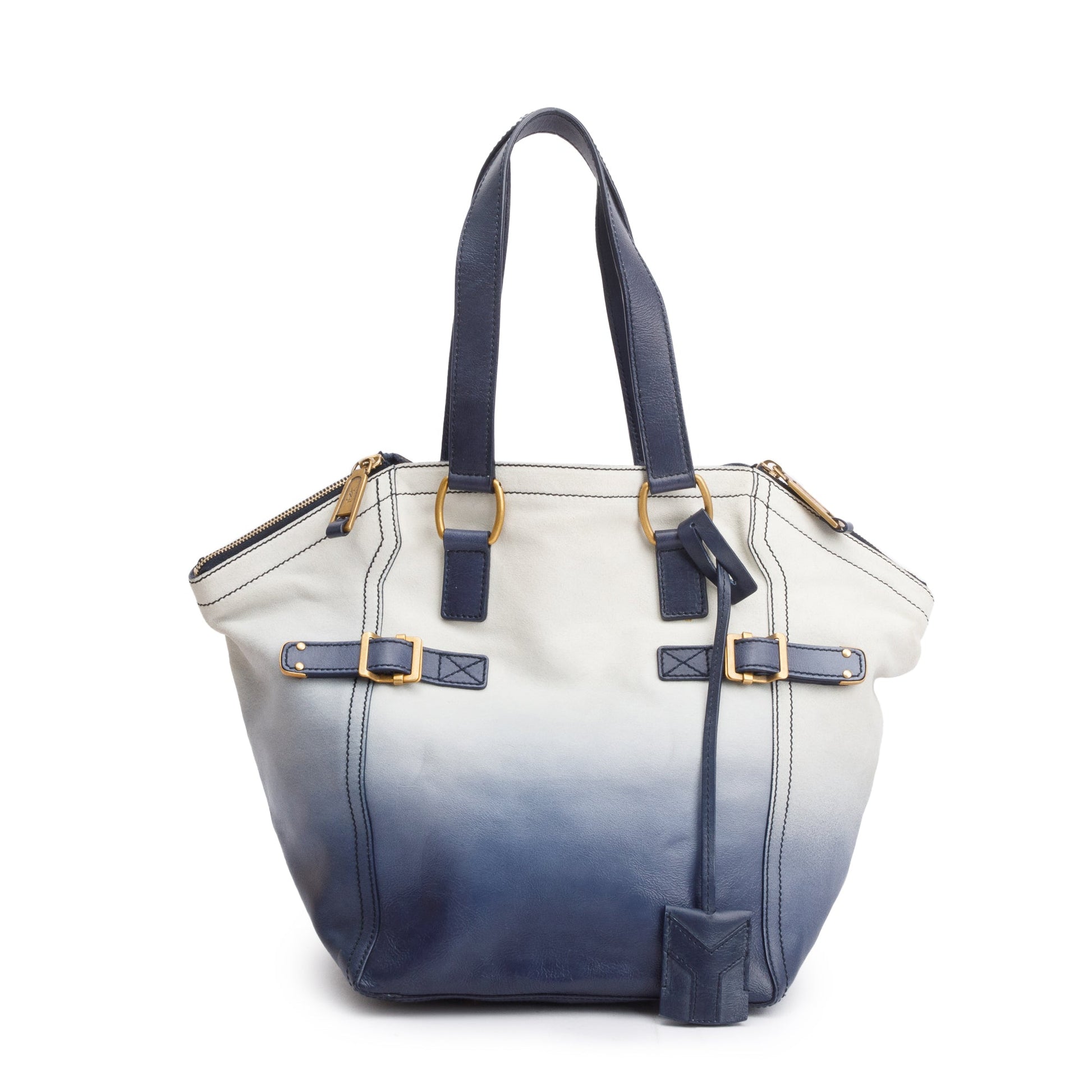 YSL Saint Laurent Ombre Downtown Tote Leather Blue Tote Bag