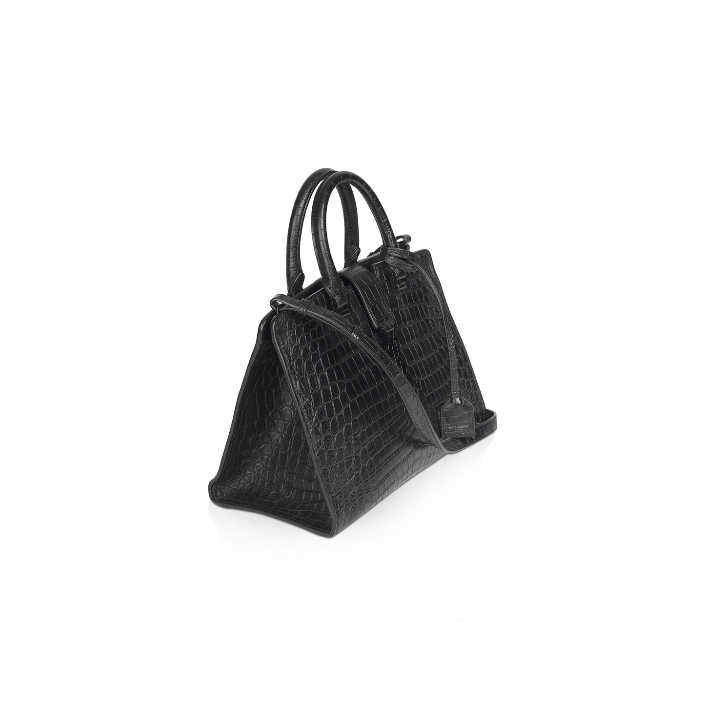 YSL Saint Laurent Crocodile Embossed Cabas Bag Small Travel Bag