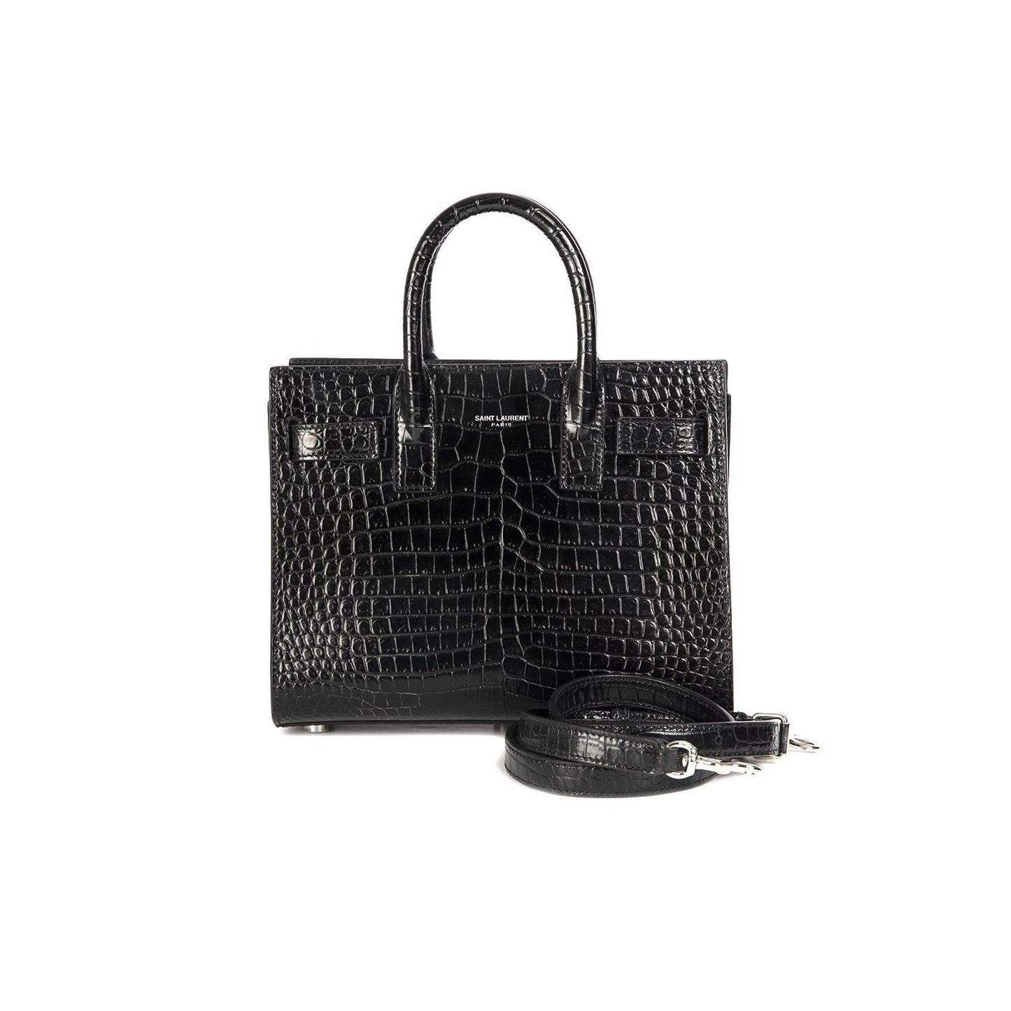 YSL Saint Laurent Embossed Crocodile Nano Sac De Jour Travel Travel Bag