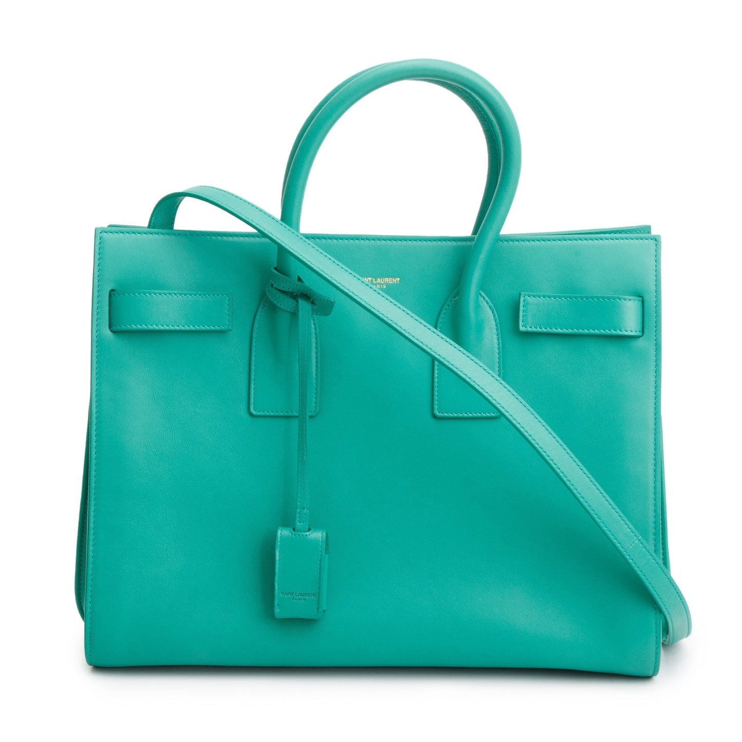 YSL Saint Laurent Sac De Jour Travel Bag Leather Green