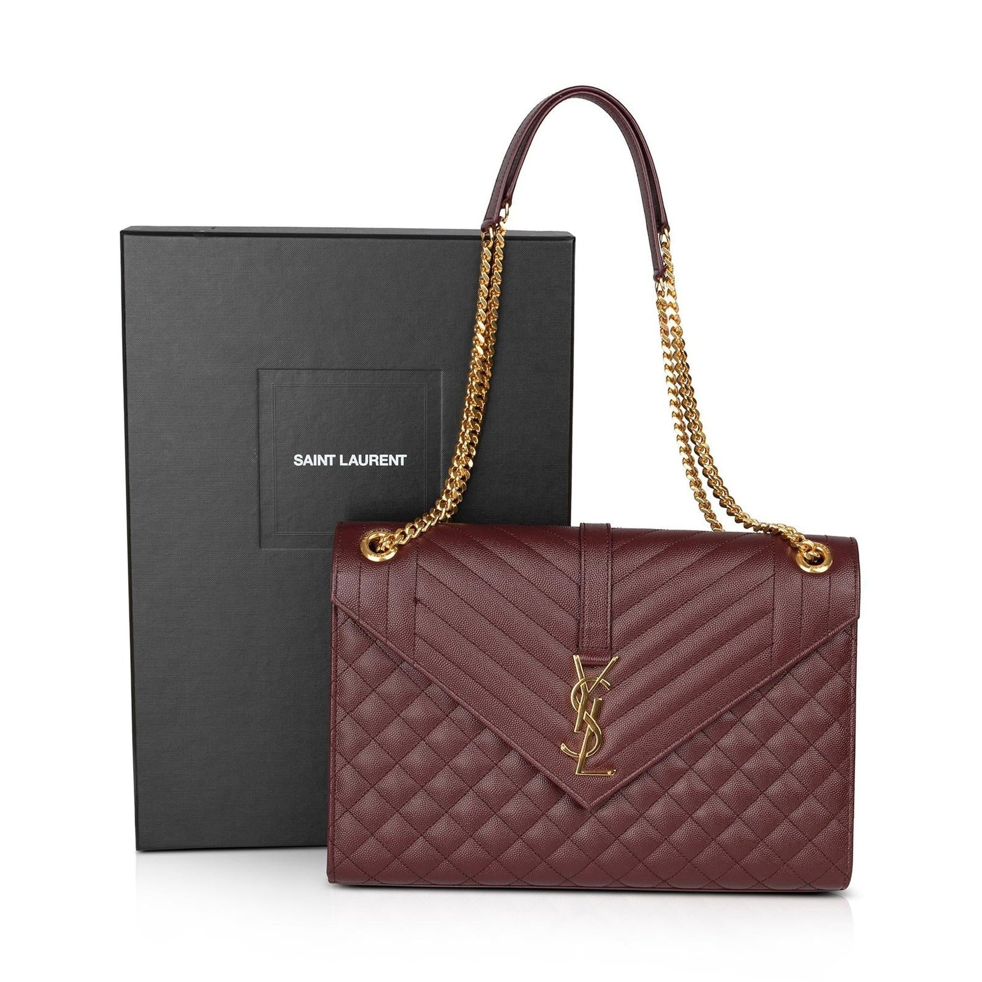YSL Saint Laurent Envelope Chain Bag Matelasse Monogram Travel Bag