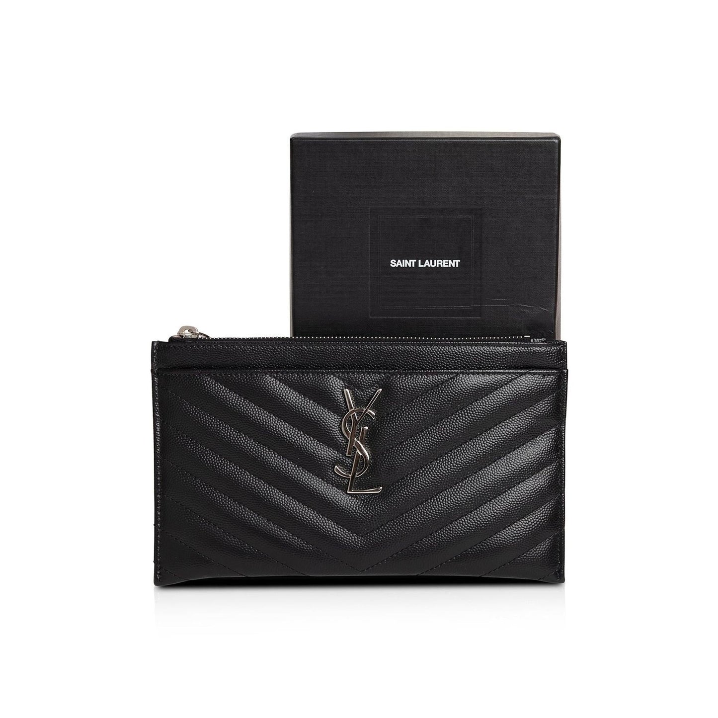 YSL Saint Laurent Cassandre Bill Pouch Travel Bag Matelasse