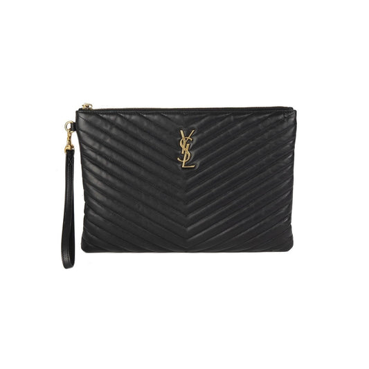 YSL Saint Laurent Wristlet Pouch Travel Bag Matelasse Monogram