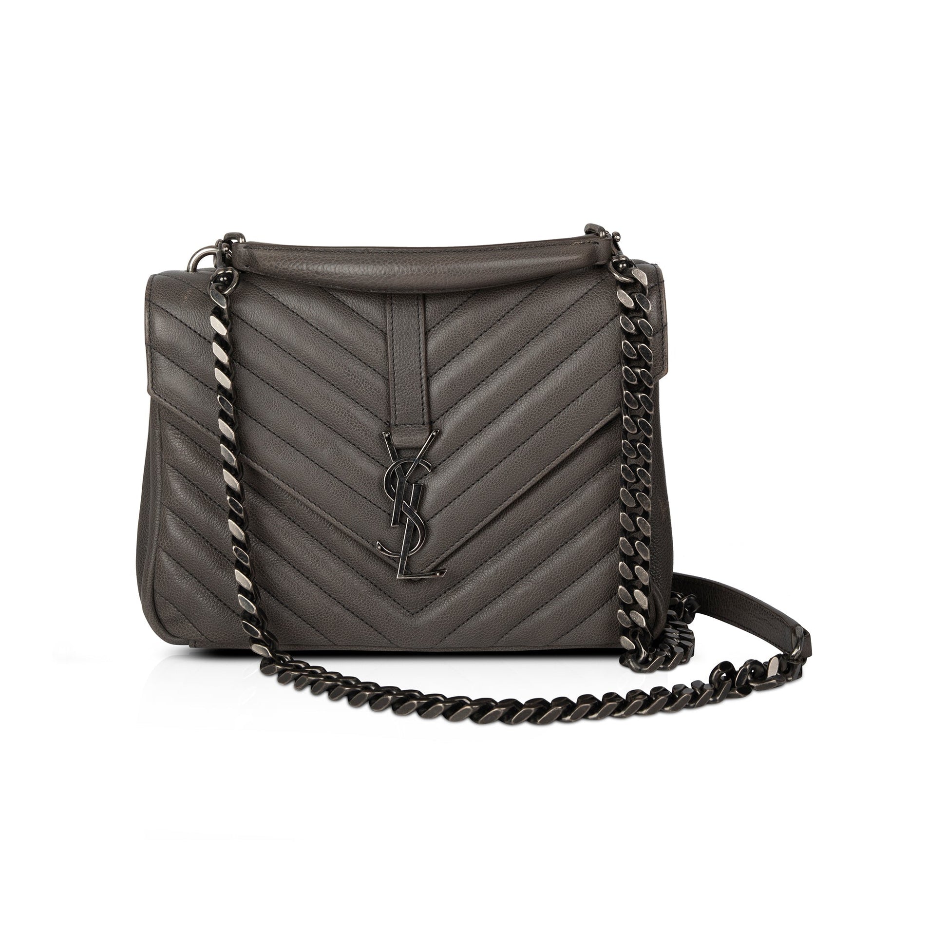 YSL Saint Laurent Chevron College Bag Medium Travel Bag