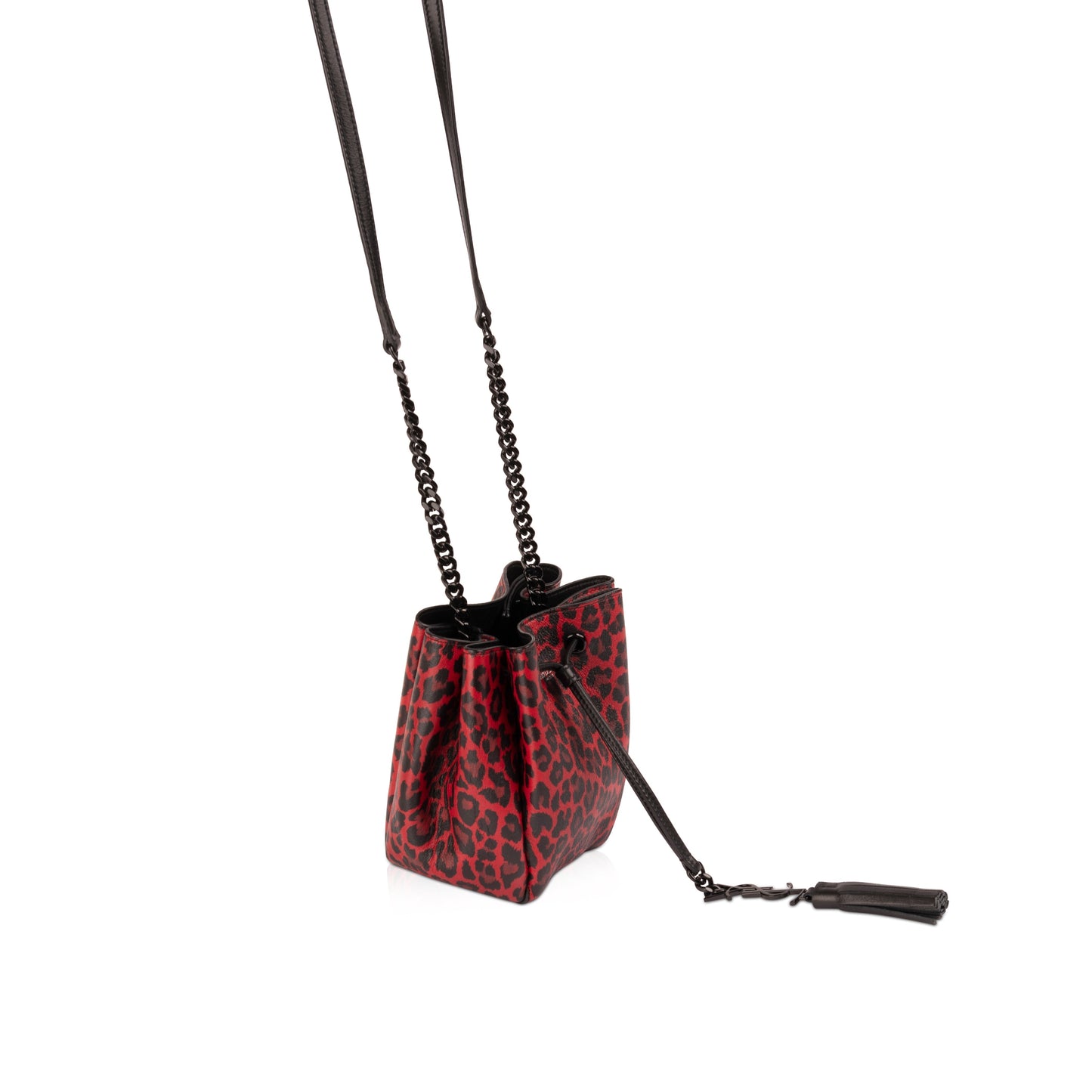 YSL Saint Laurent Bourse Printed Bag Monogram Mini Bucket Bag