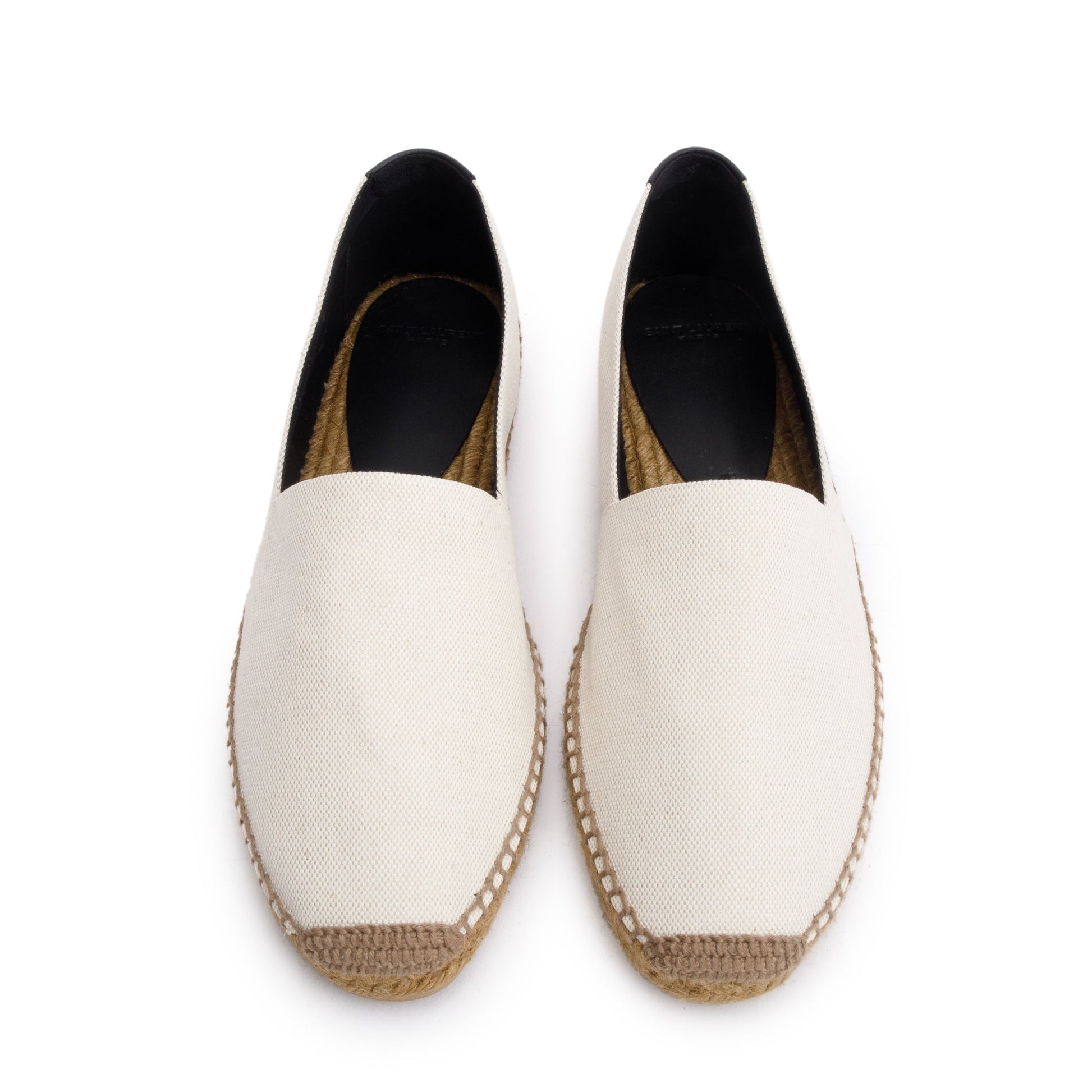 YSL Saint Laurent Natural Espadrilles Size Travel Bag Canvas Beige