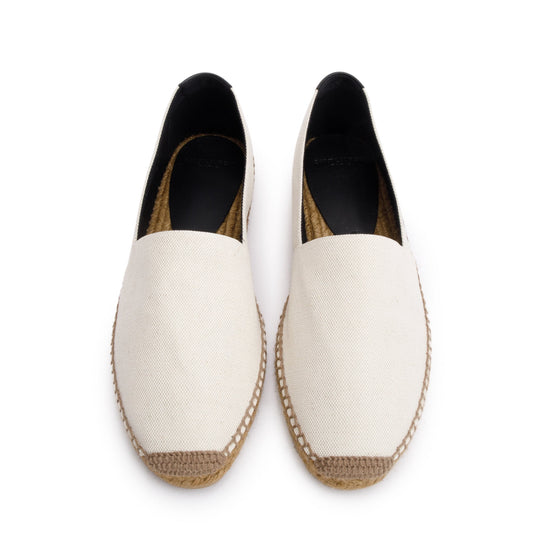 YSL Saint Laurent Natural Espadrilles Size Travel Bag Canvas Beige