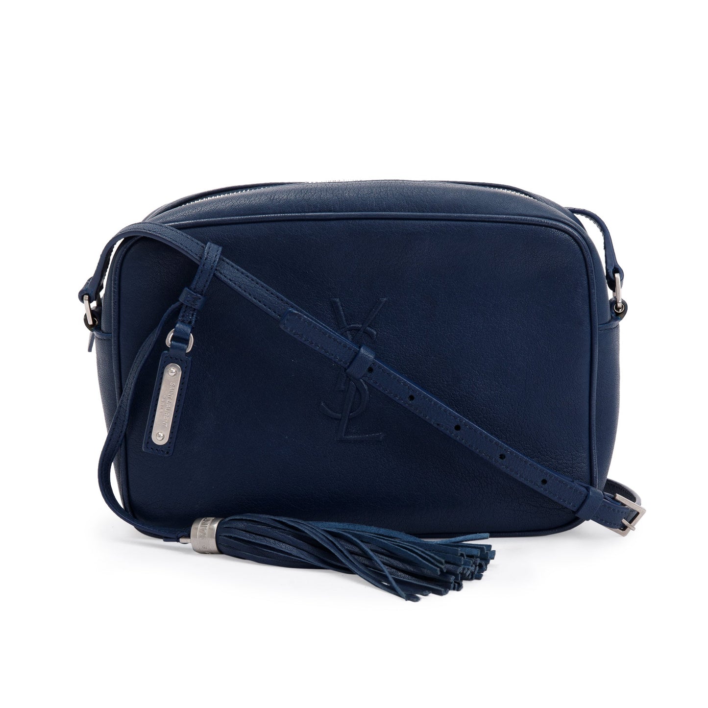YSL Saint Laurent Navy Calfskin Lou Camera Bag Leather Small Crossbody Bag