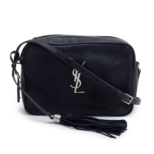 YSL Saint Laurent Navy Lou Camera Bag Leather Monogram Crossbody Bag