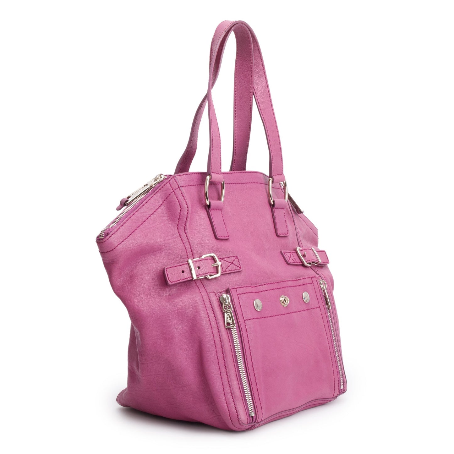 YSL Saint Laurent Calfskin Downtown Tote Leather Pink Tote Bag