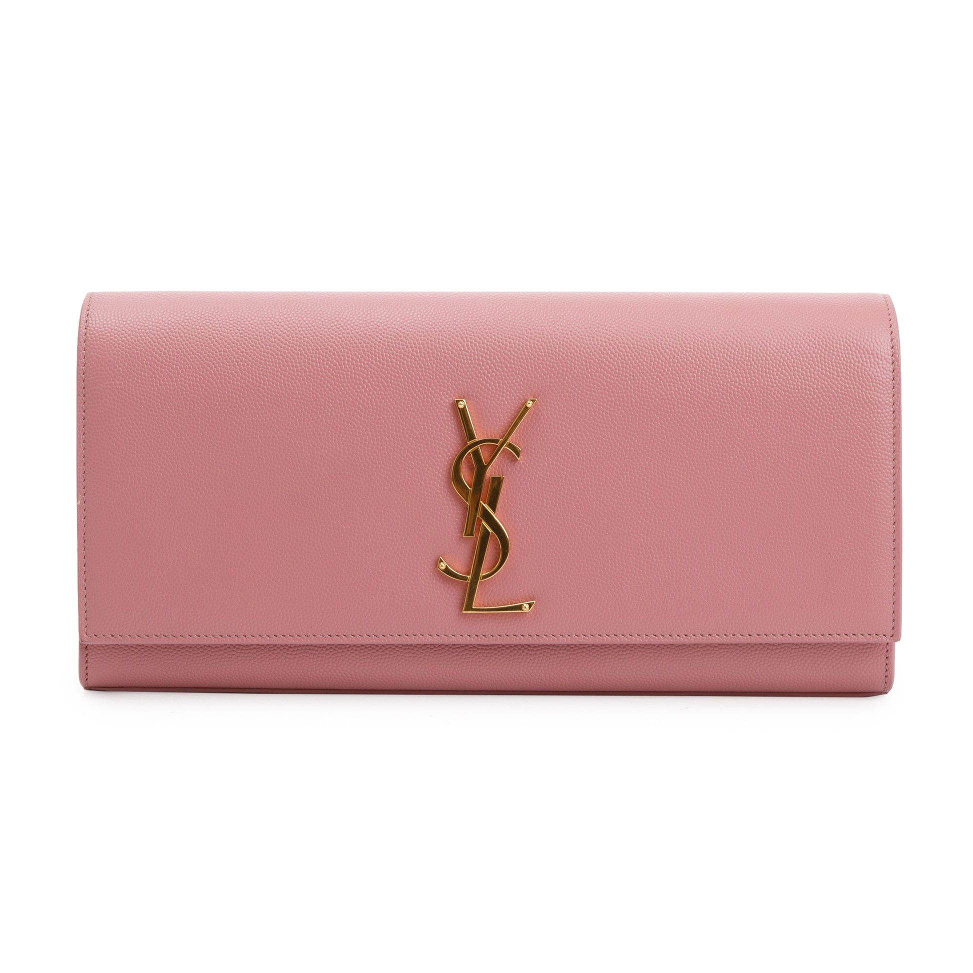 YSL Saint Laurent Grain De Poudre Kate Clutch Pink Clutch Bag