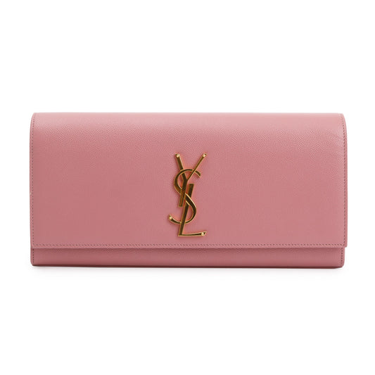 YSL Saint Laurent Grain De Poudre Kate Clutch Pink Clutch Bag