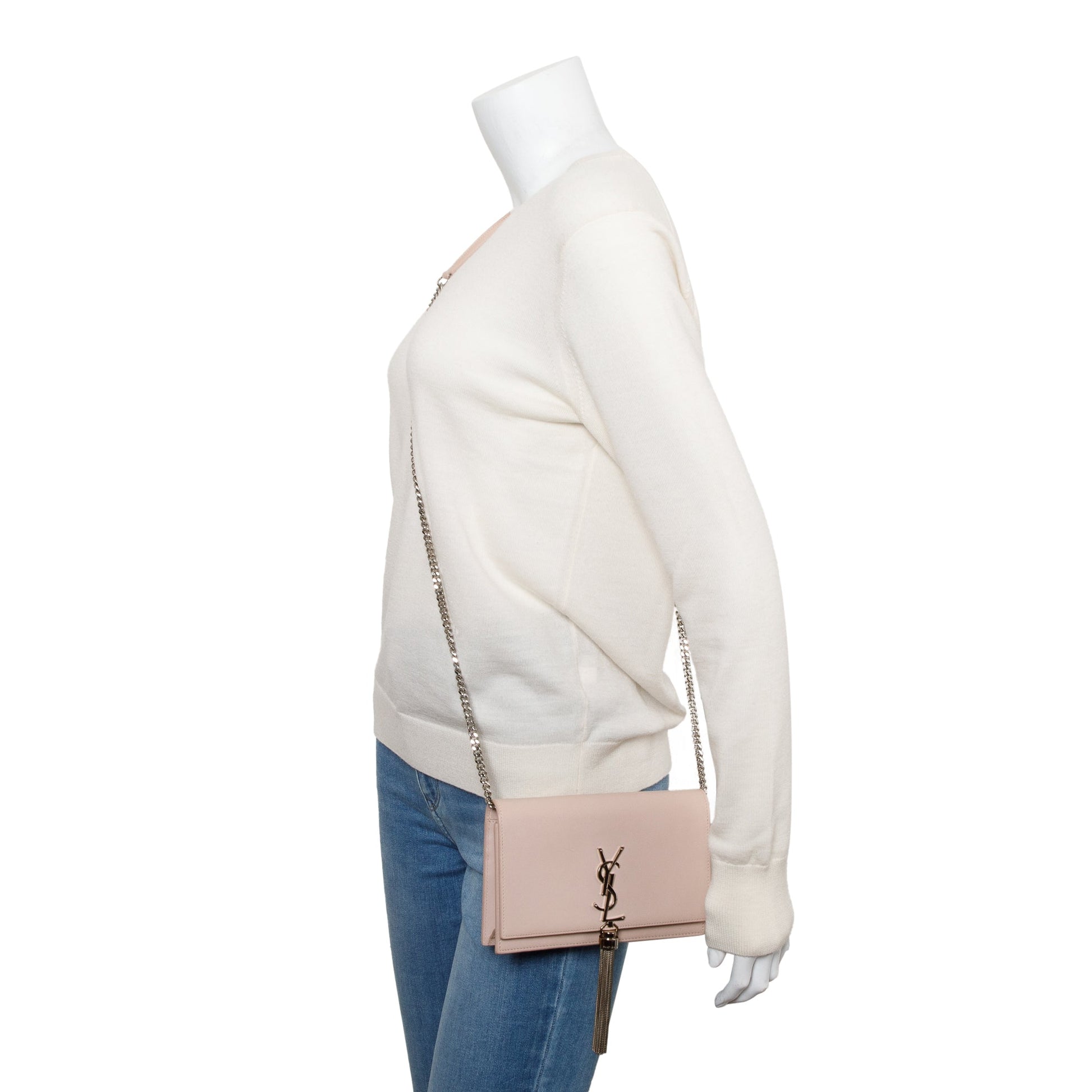 YSL Saint Laurent Smooth Small Classic Kate Tassel Chain Bag Leather Monogram Travel Bag