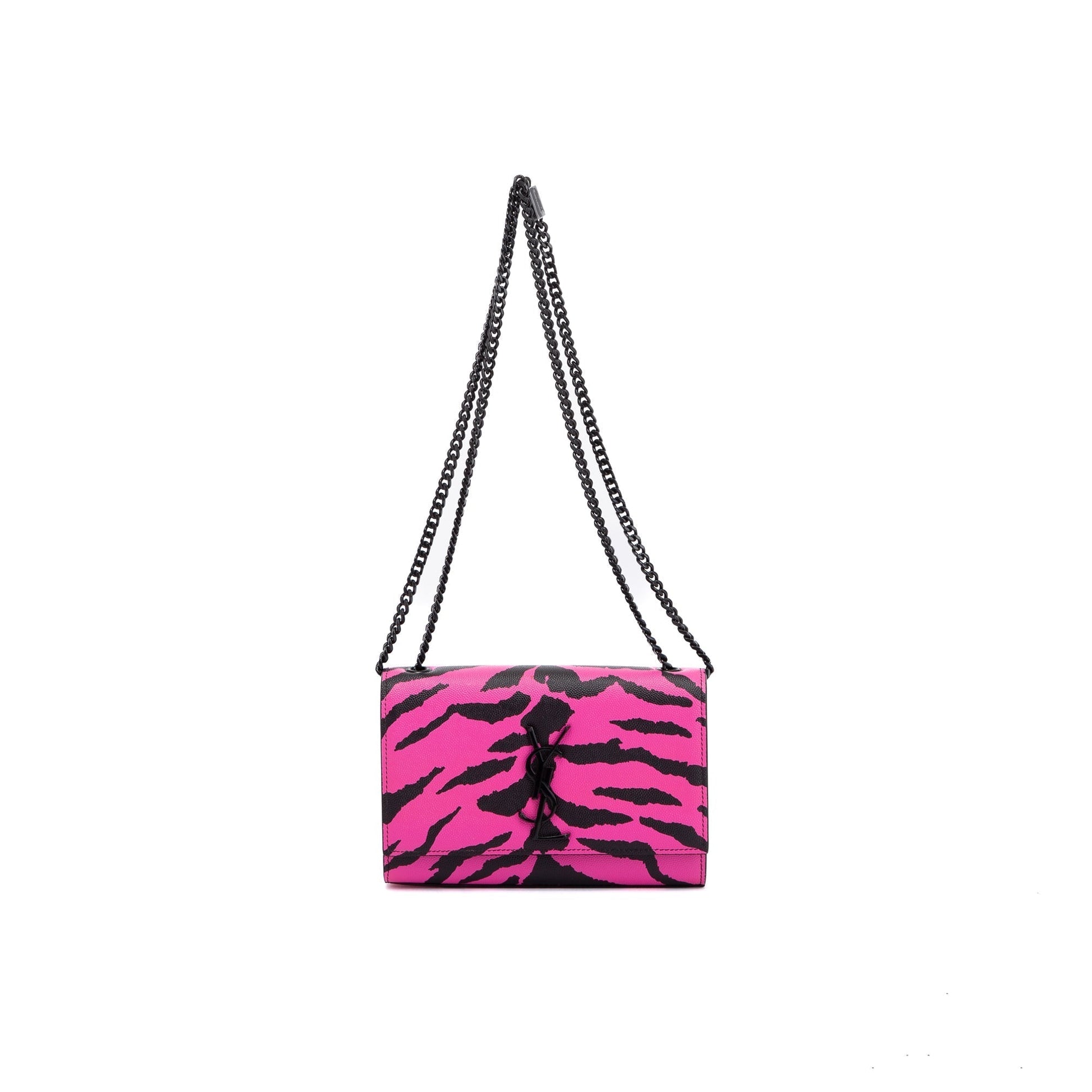 YSL Saint Laurent Zebra Print Kate Bag Monogram Pink Travel Bag