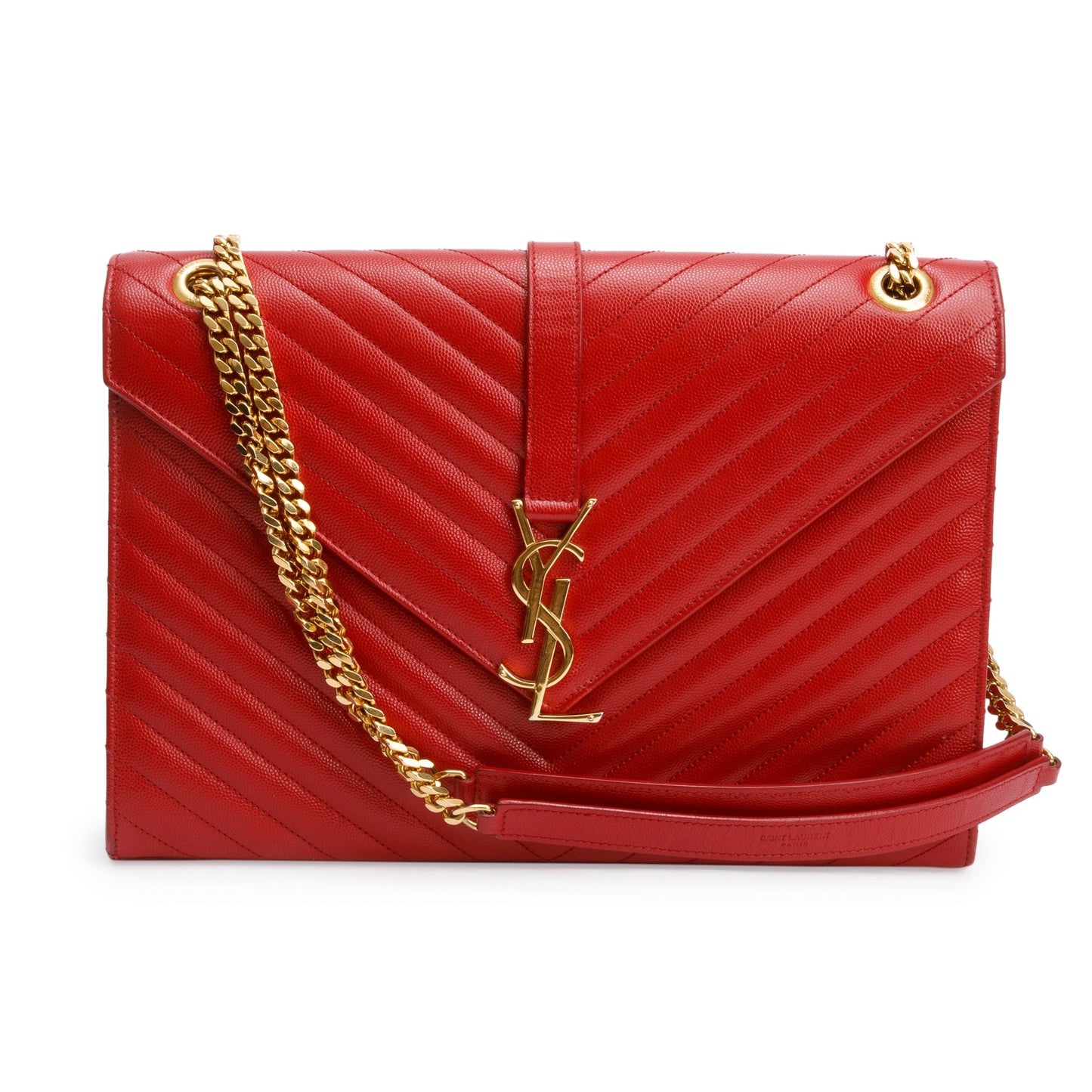 YSL Saint Laurent Grain De Poudre Large Envelope Chain Bag Leather Quilted Travel Bag Bag 57978