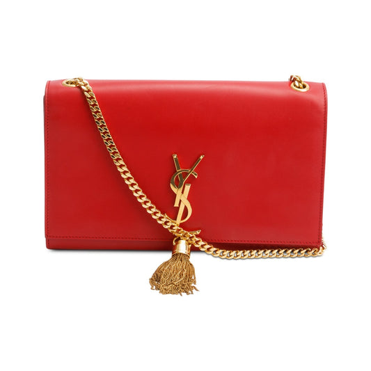 YSL Saint Laurent Smooth Kate Tassel Bag Leather Red Travel Bag