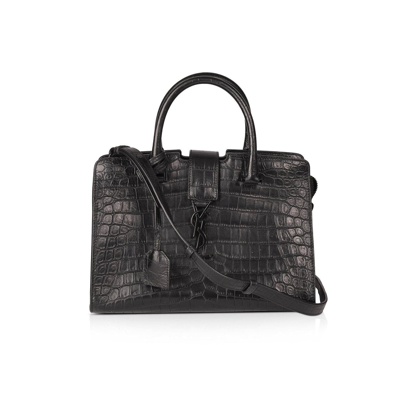 YSL Saint Laurent Embossed Croc Cabas Bag Monogram Small Travel Bag