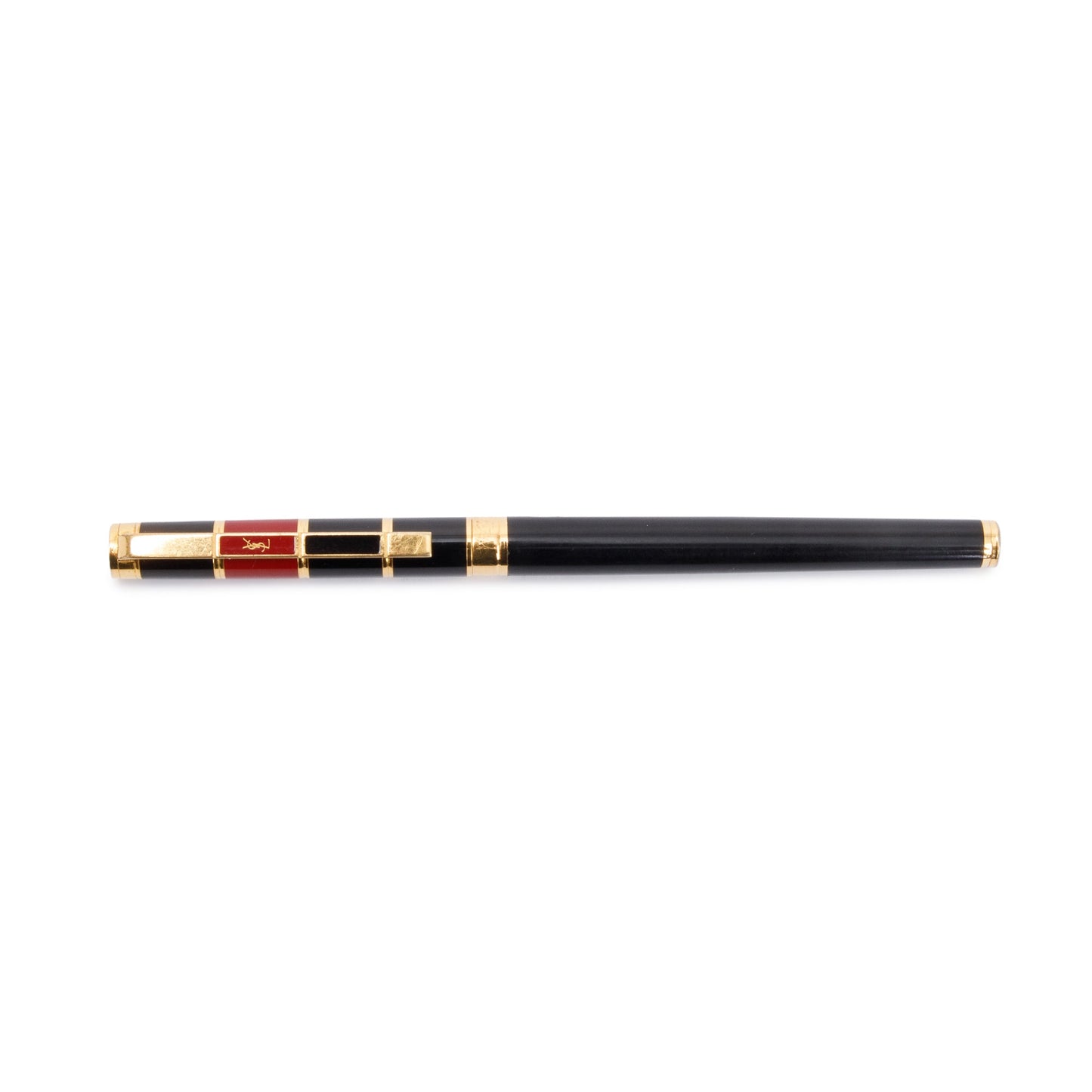 YSL Saint Laurent Tone Lacquer Opium Fontain Pen Travel Bag Black Gold