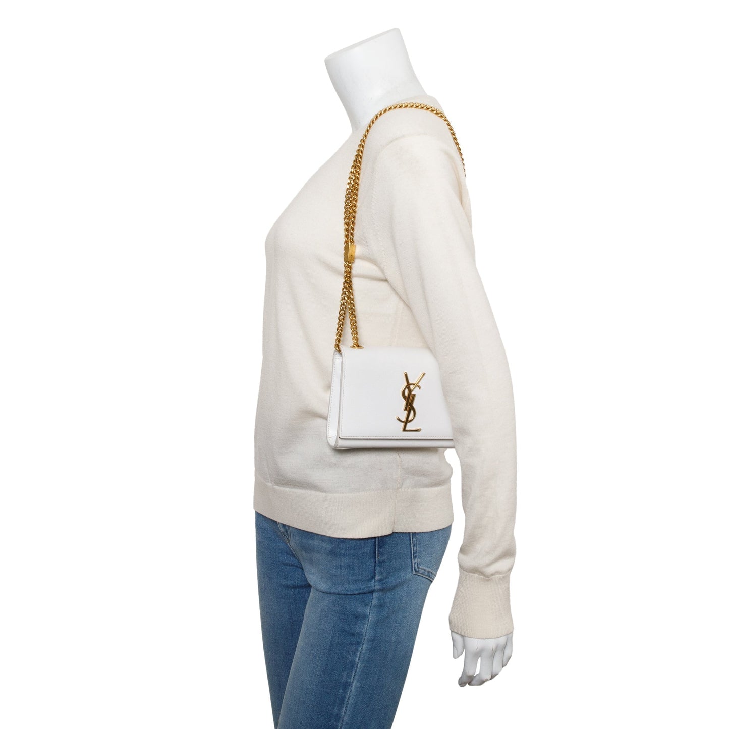 YSL Saint Laurent Grain De Poudre Mini Kate Bag Leather Monogram Travel Bag