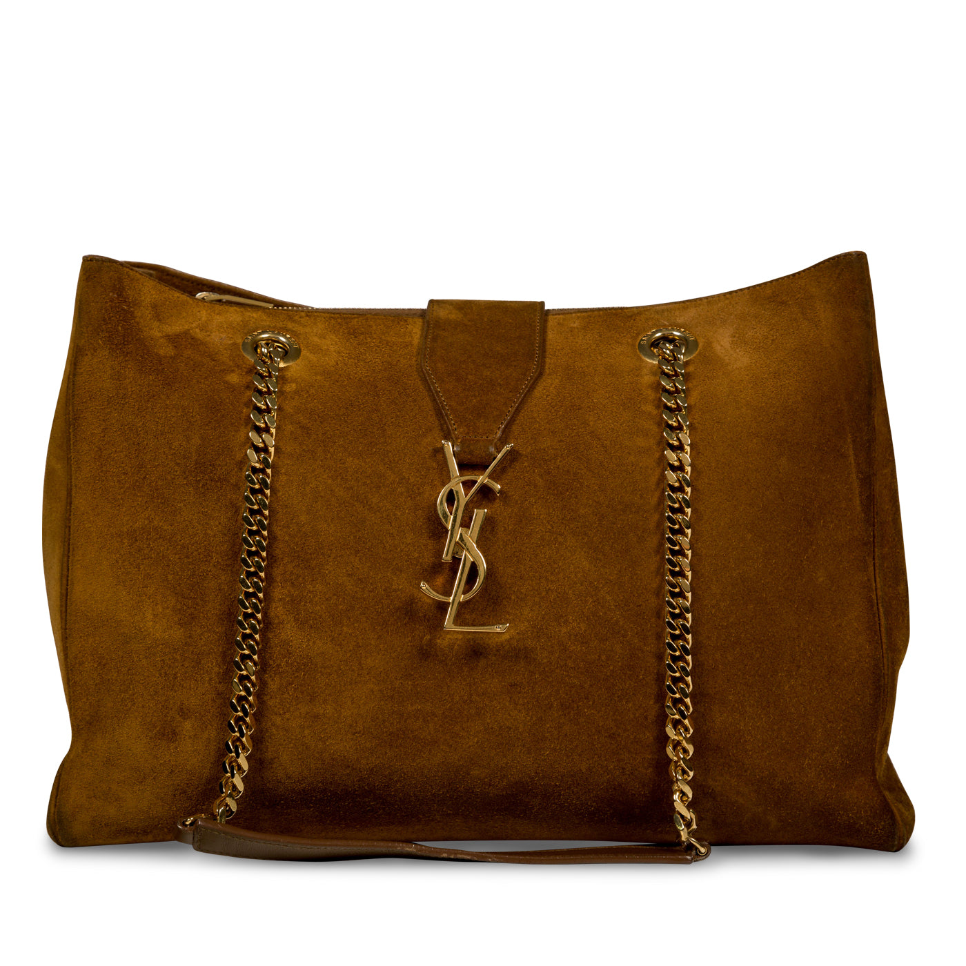 YSL Saint Laurent Classic Shopper Shoulder Bag Suede Monogram
