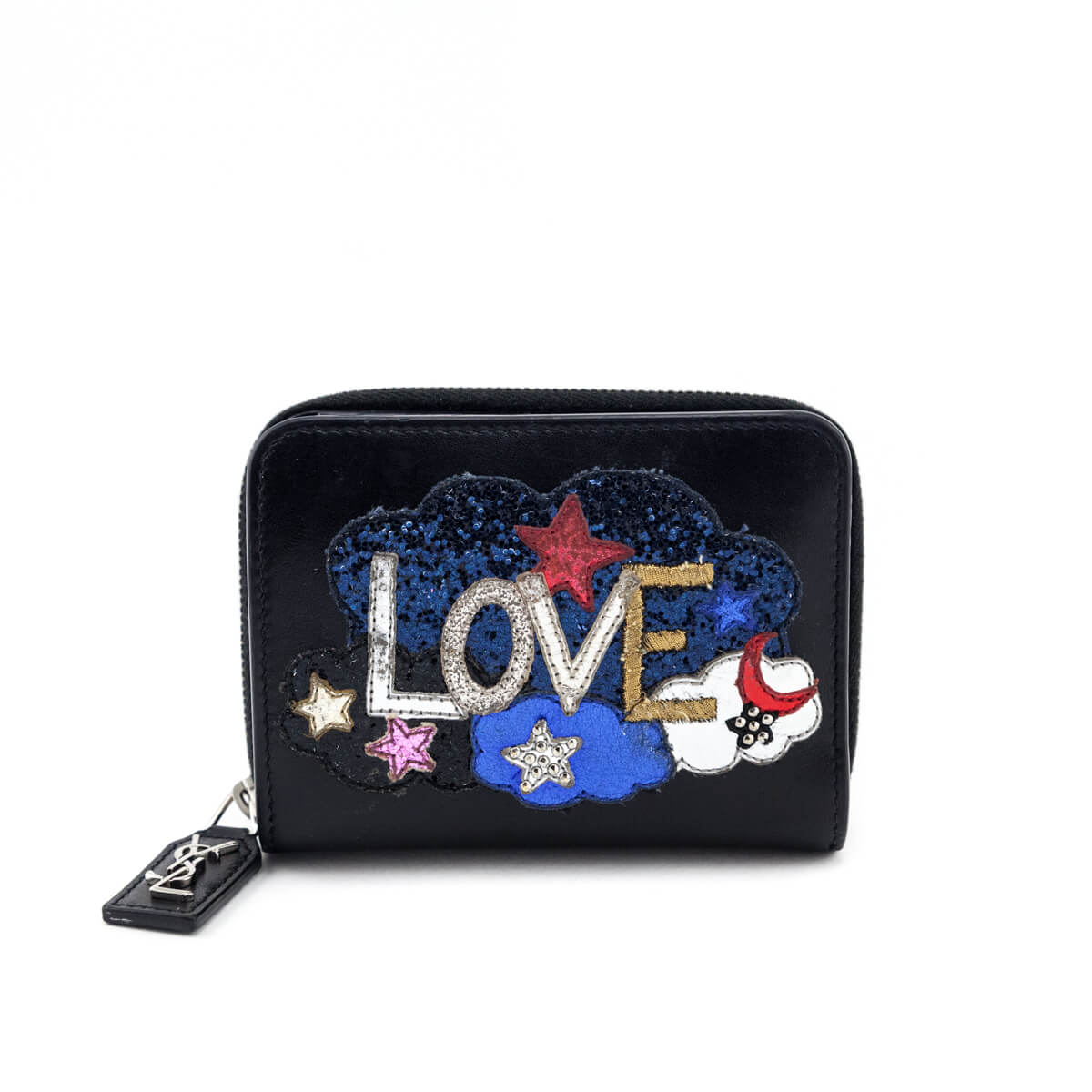 YSL Saint Laurent Saint Laurent Trending Calfskin Love Patch Zipped Black Travel Bag