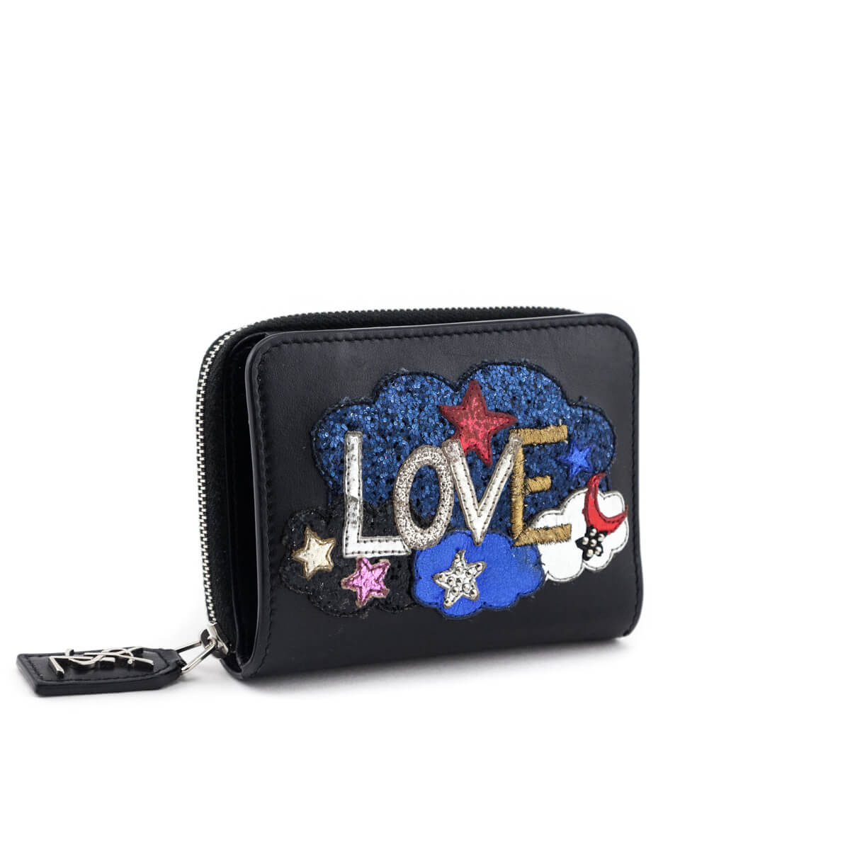 YSL Saint Laurent Saint Laurent Trending Calfskin Love Patch Zipped Black Travel Bag
