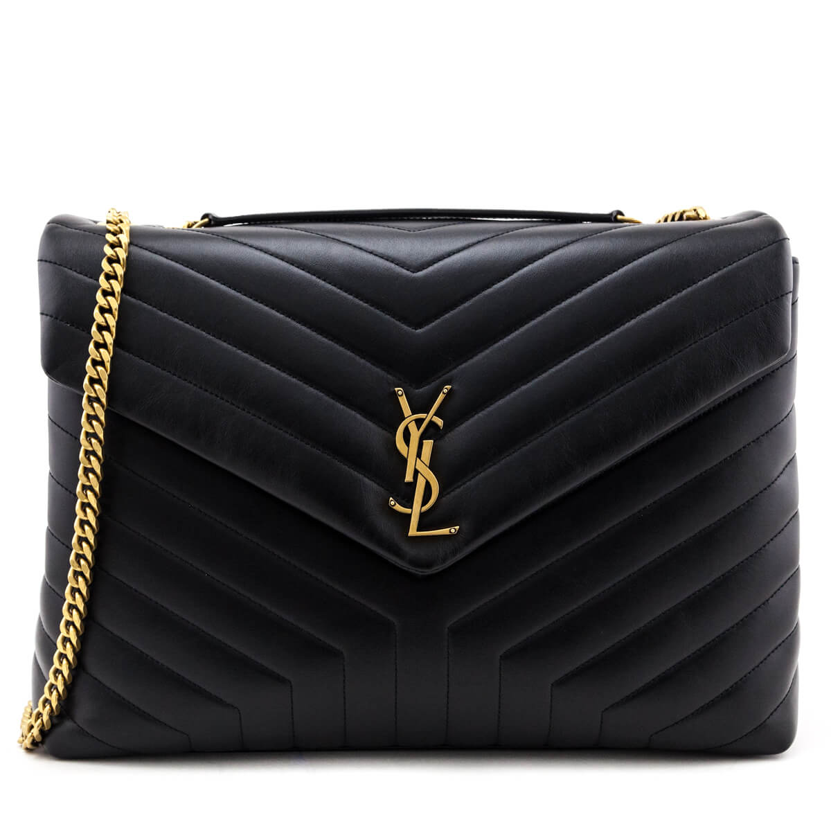 YSL Saint Laurent Trending Calfskin Large Loulou Chain Satchel Matelasse Monogram Travel Bag