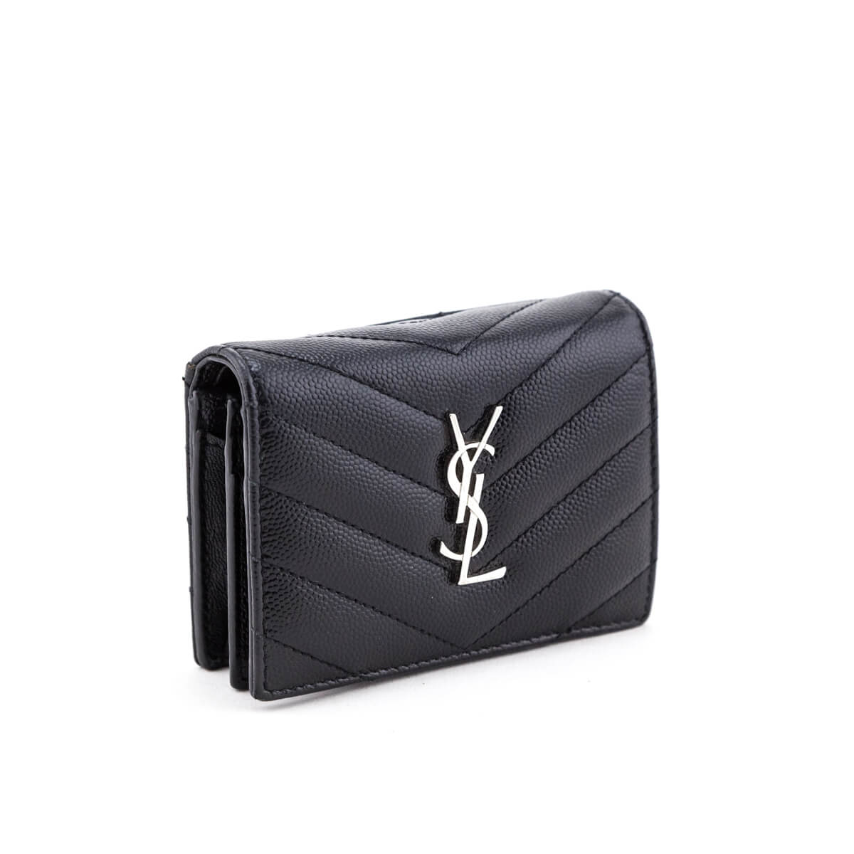 YSL Saint Laurent Trending Grain De Poudre Card Case Travel Monogram Black Travel Bag