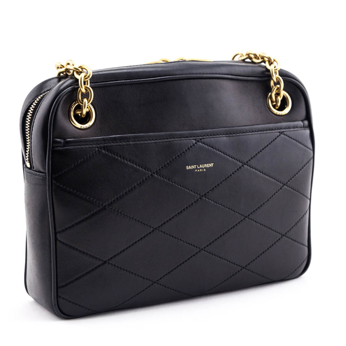 YSL Saint Laurent Saint Laurent Trending Lambskin Le Maillon Chain Quilted Black Travel Bag