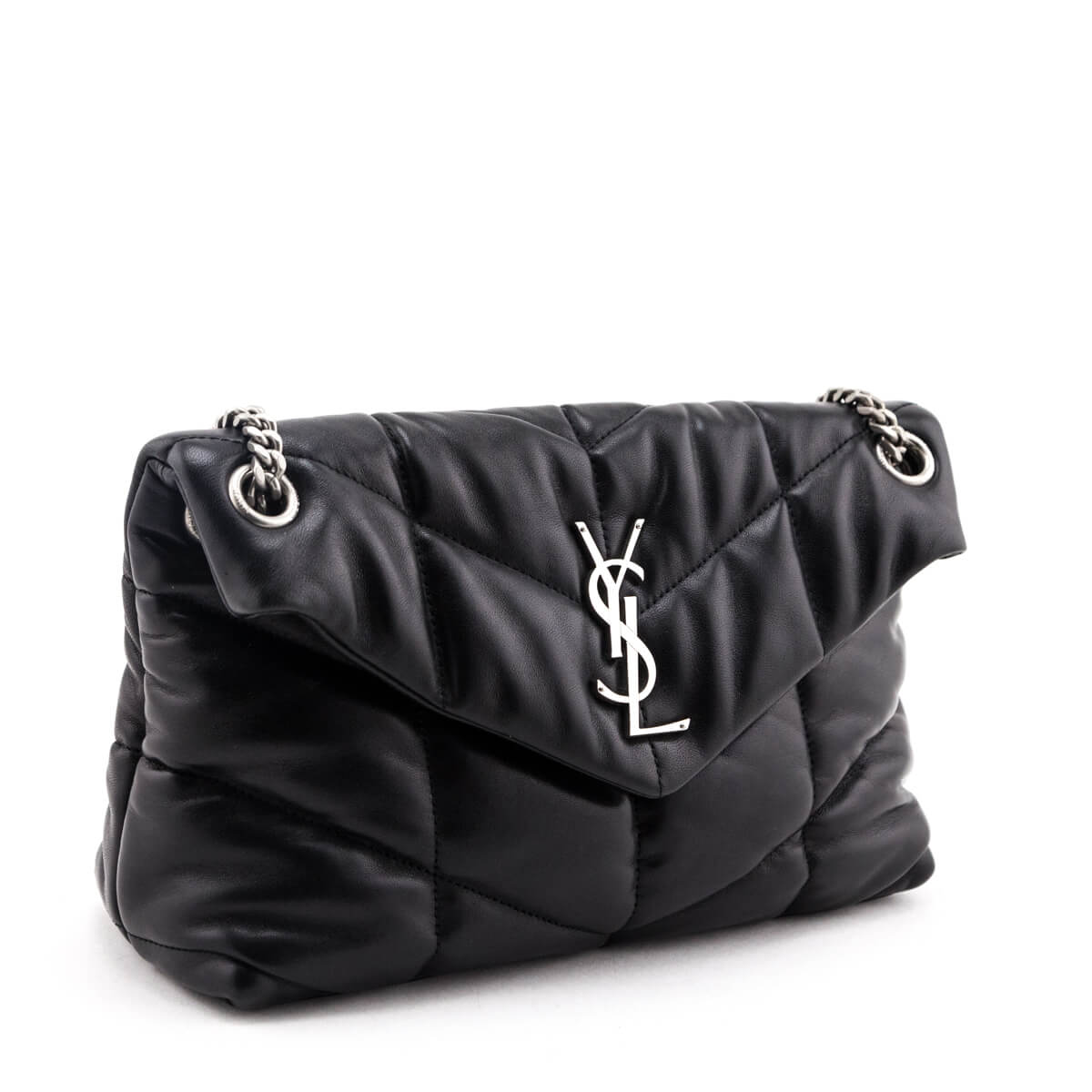 YSL Saint Laurent Trending Lambskin Puffer Bag Quilted Black Travel Bag